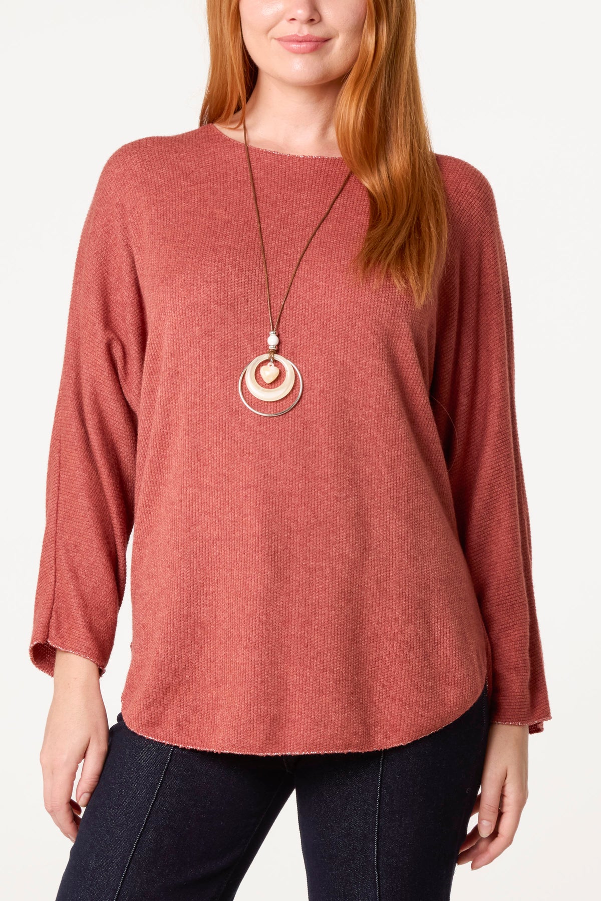 Necklace Batwing Texture Fine Knit