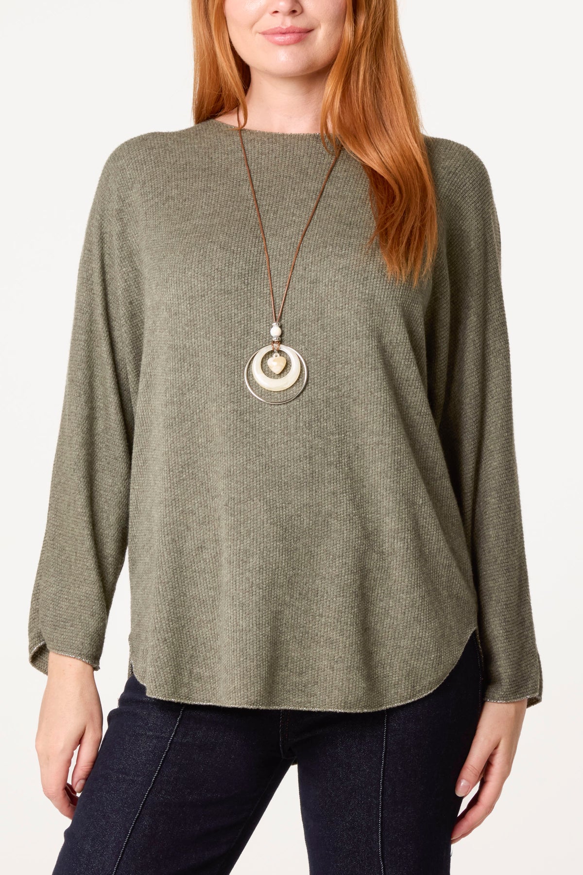 Necklace Batwing Texture Fine Knit