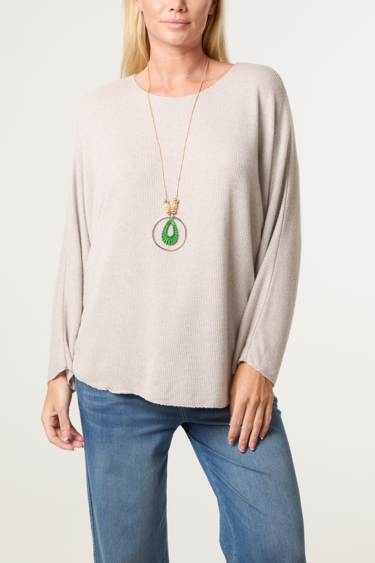 Necklace Batwing Texture Fine Knit