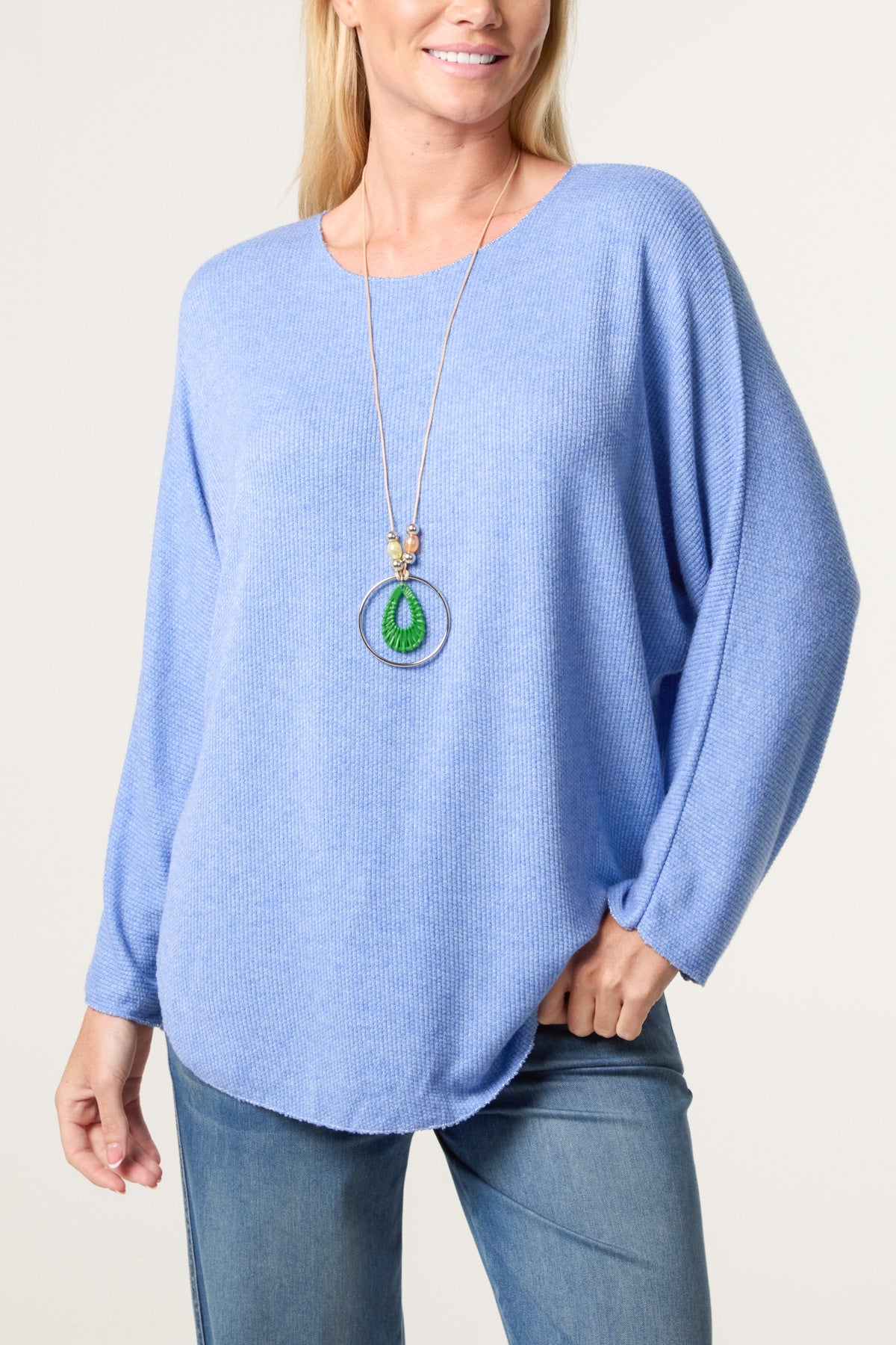 Necklace Batwing Texture Fine Knit