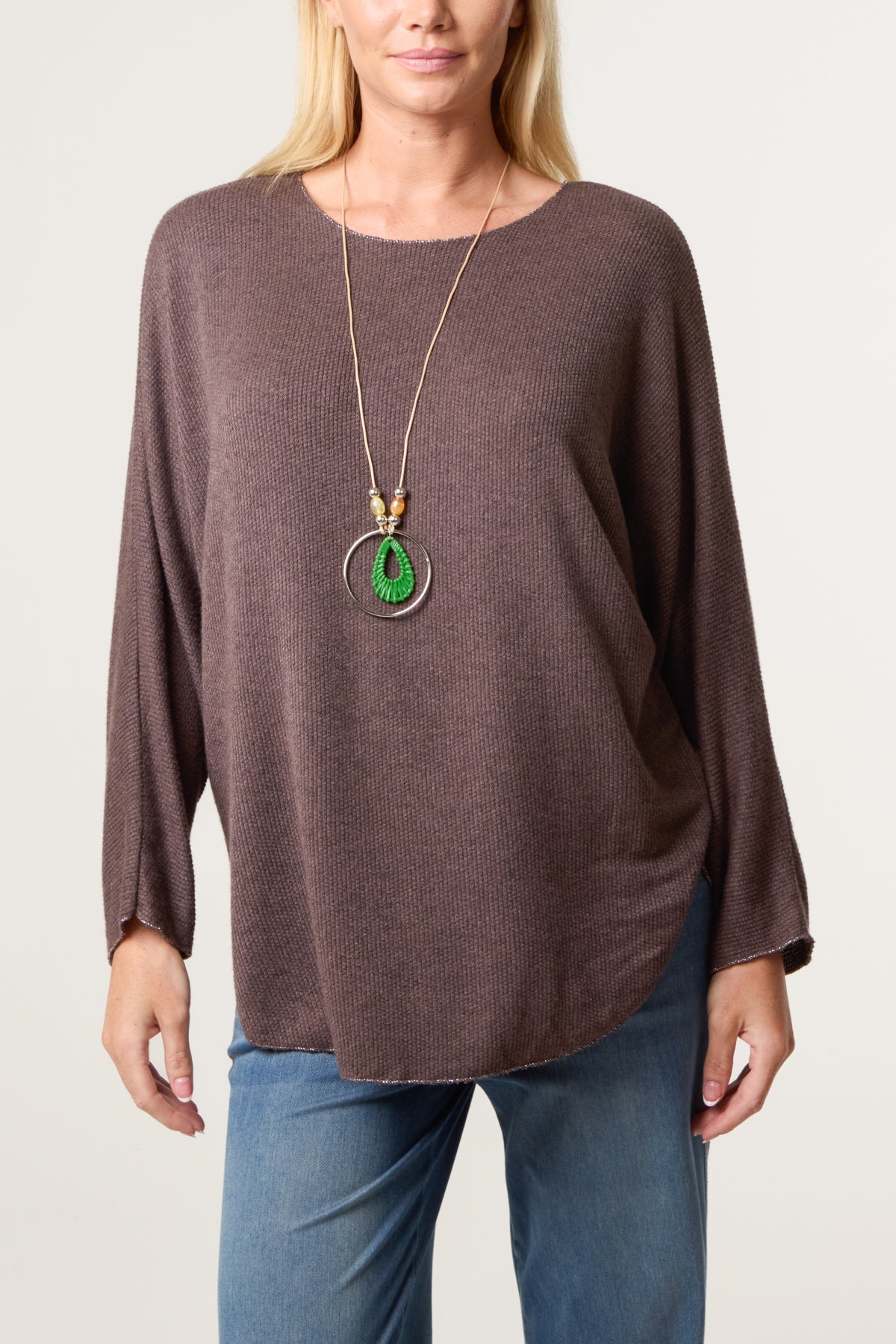 Necklace Batwing Texture Fine Knit