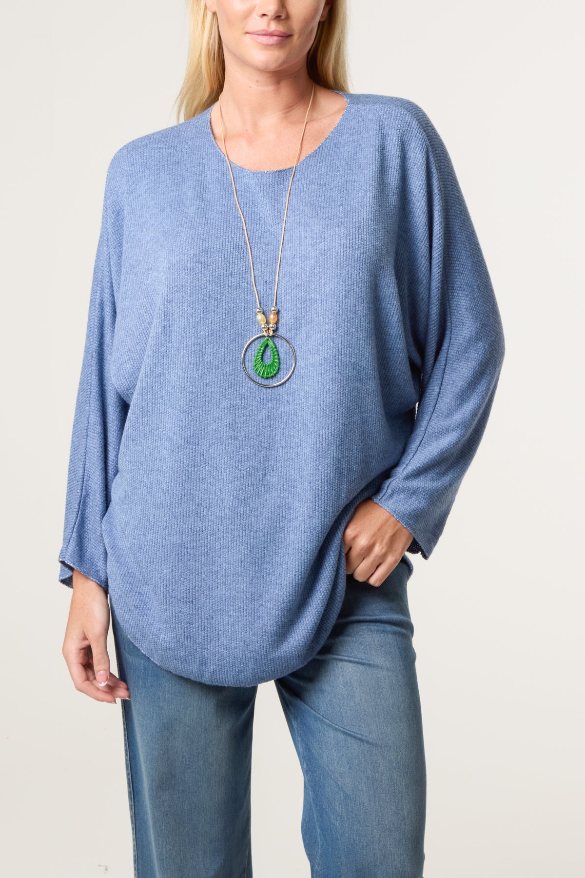 Necklace Batwing Texture Fine Knit