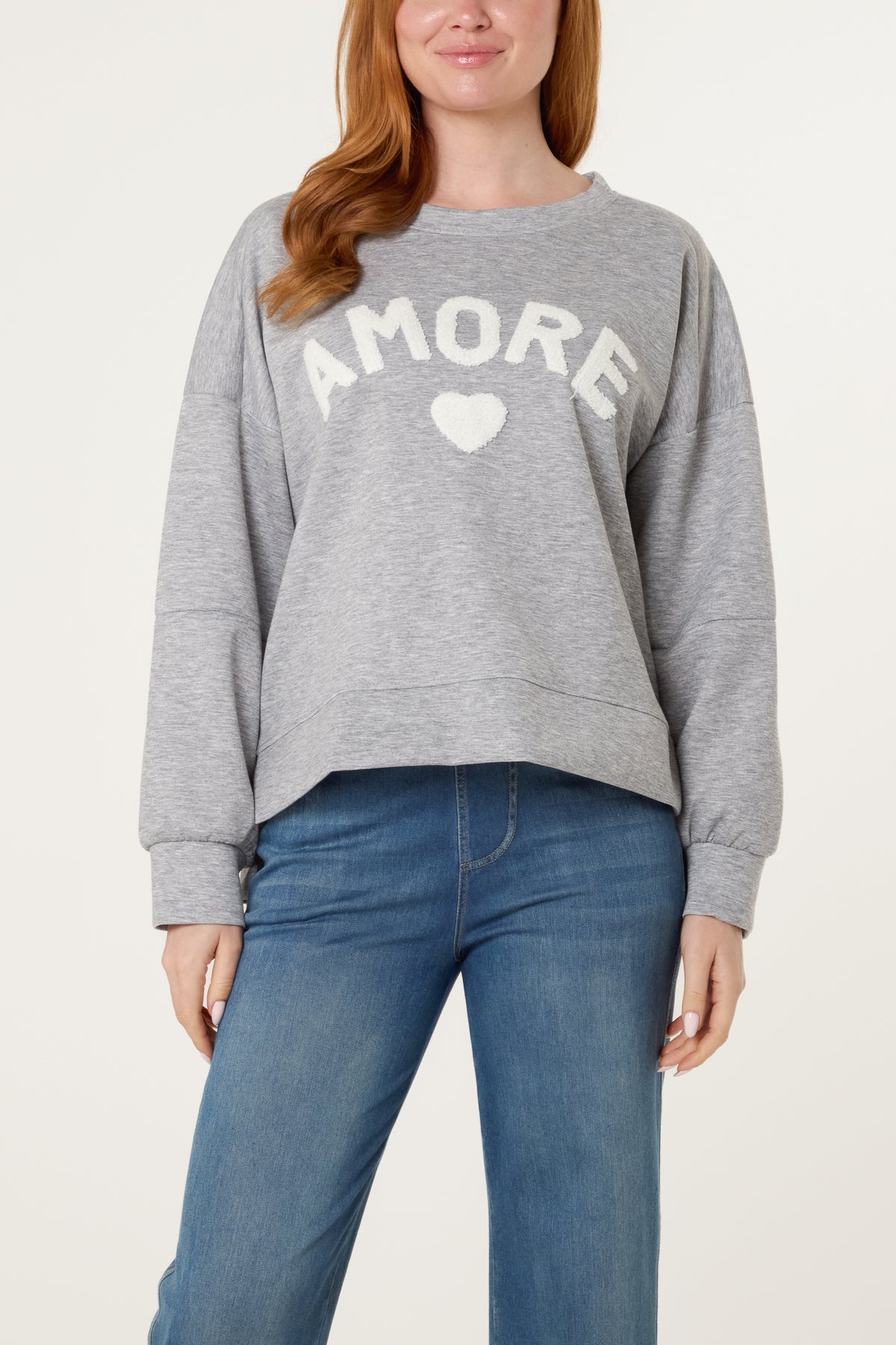 Flocking "Amore" High Low Sweatshirt