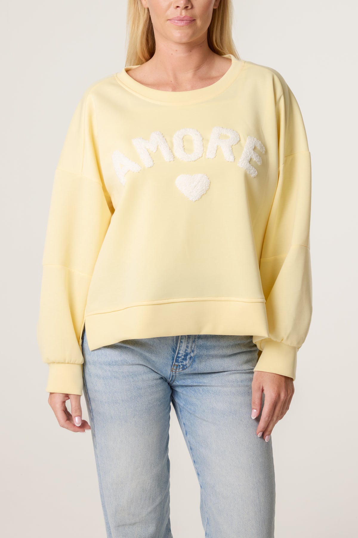 Flocking "Amore" High Low Sweatshirt