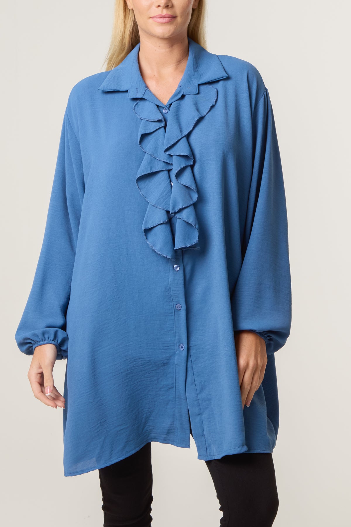 Collar Ruffle Neck Blouse