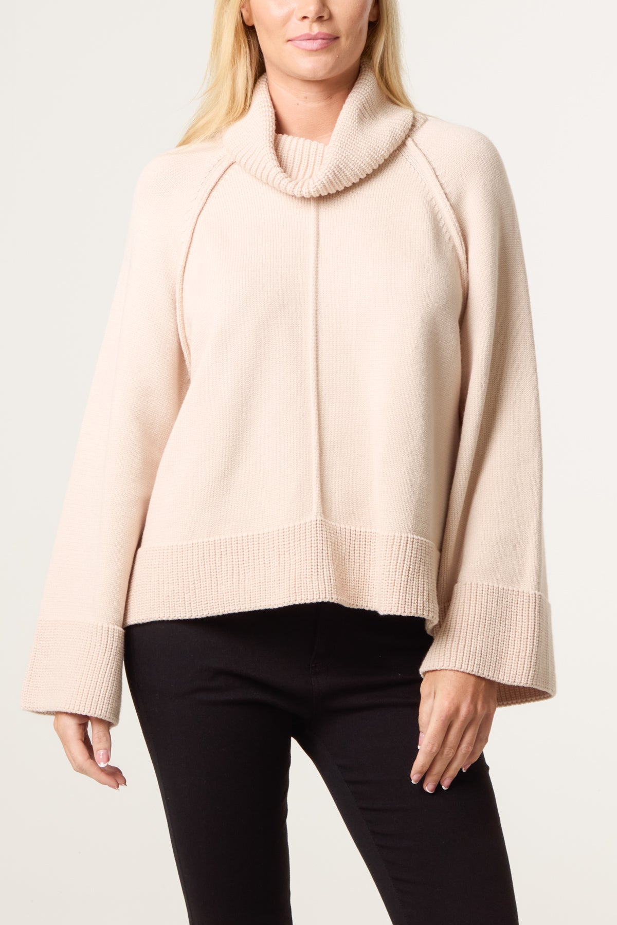Roll Neck Raglan Sleeve Jumper