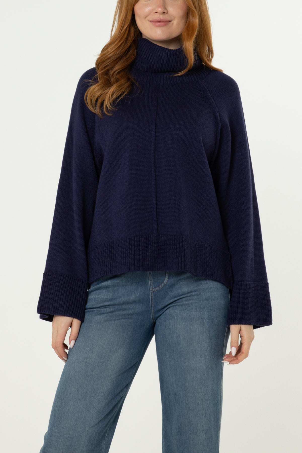 Roll Neck Raglan Sleeve Jumper