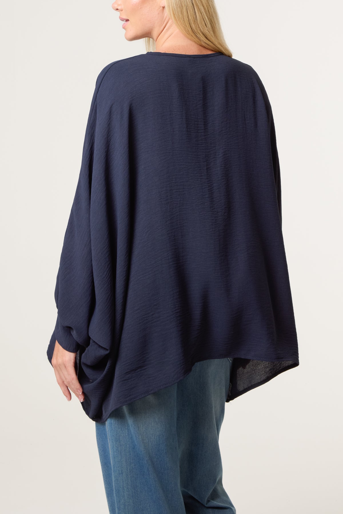 Tie Front Cuff Sleeve Floaty Blouse