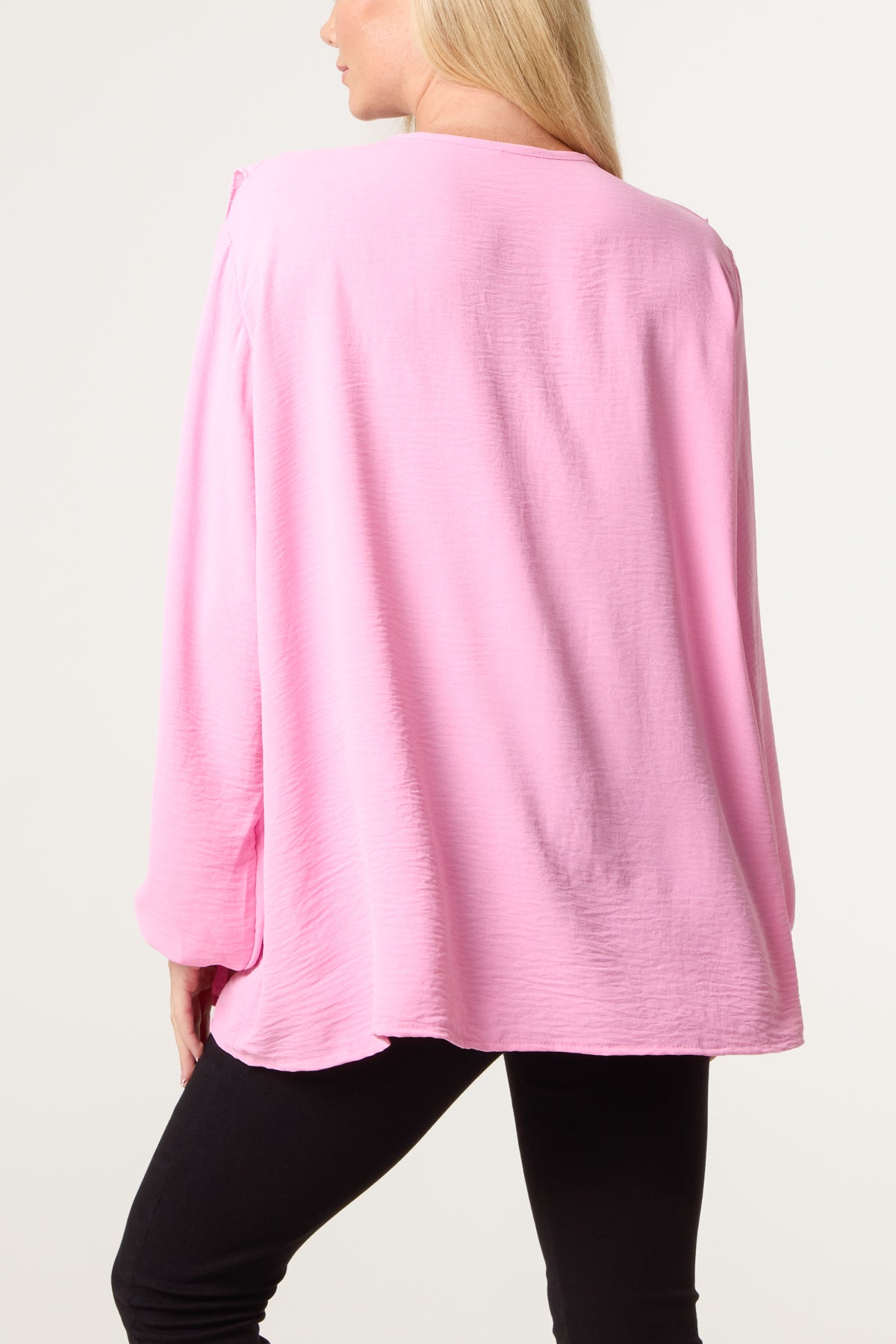 V-Neck Ruffle Long Sleeve Blouse