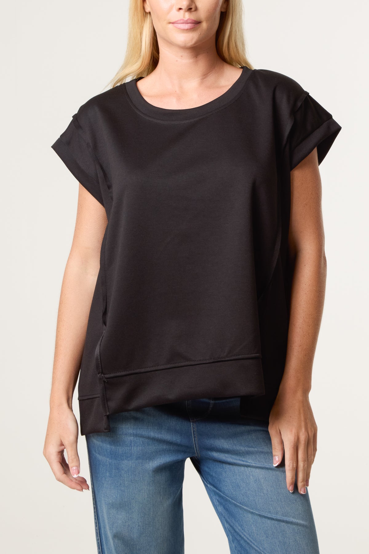 Round Neck Sleeveless Jersey Top