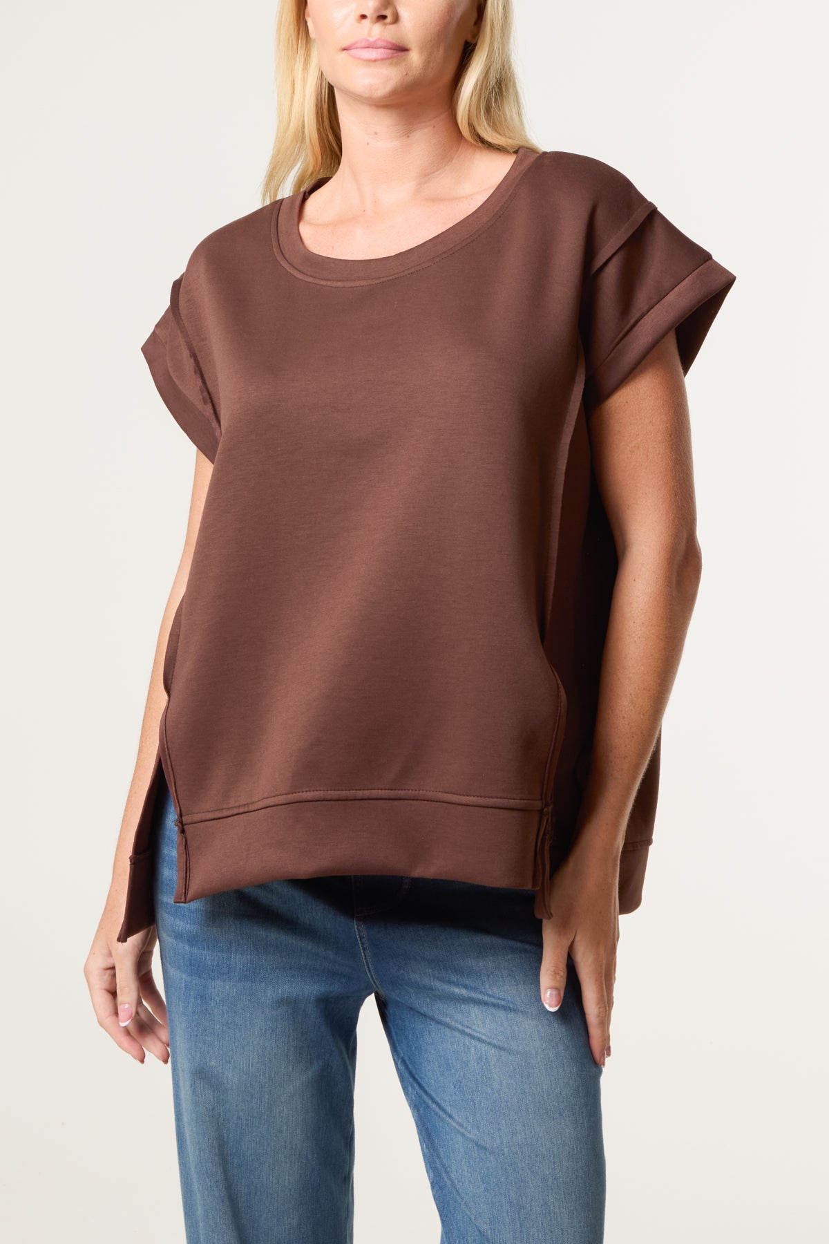 Round Neck Sleeveless Jersey Top