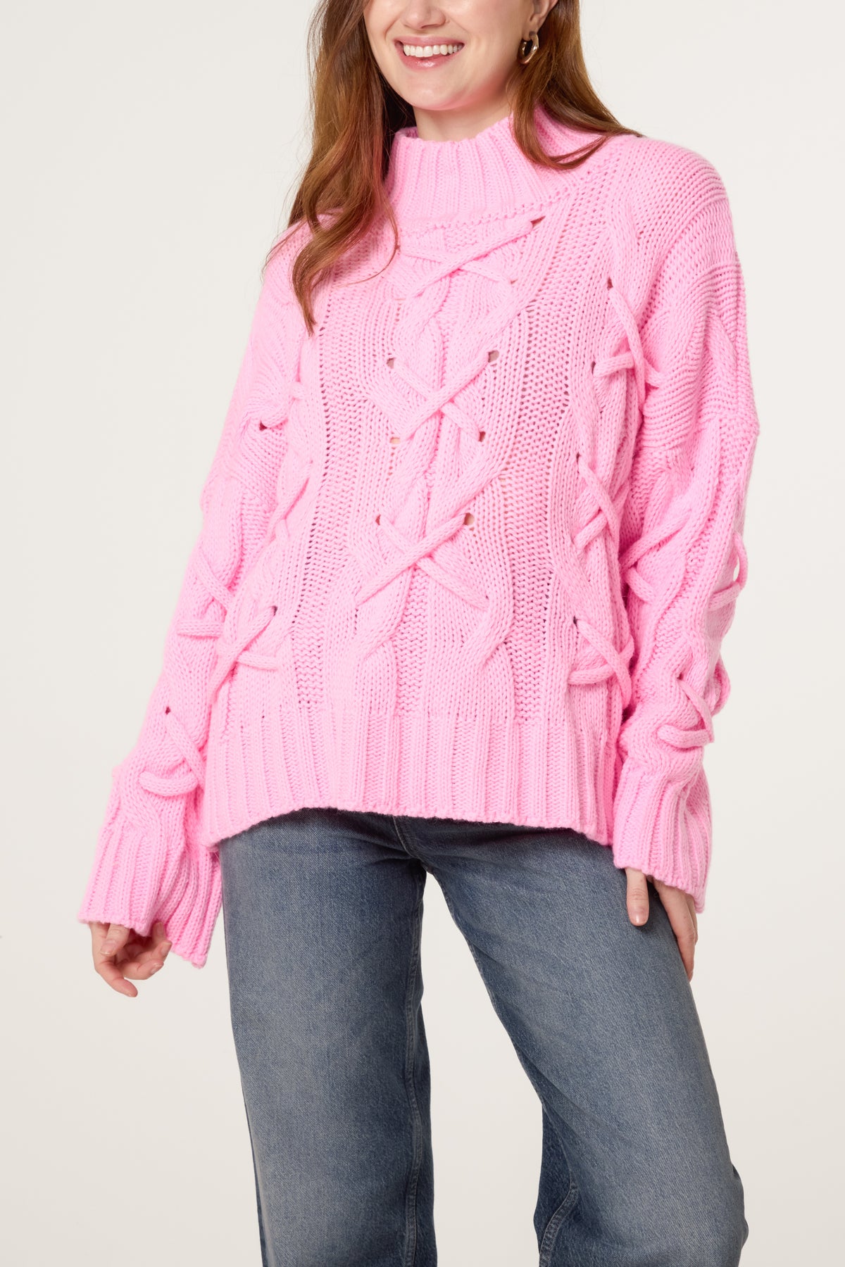 Crisscross Cable Knit Jumper