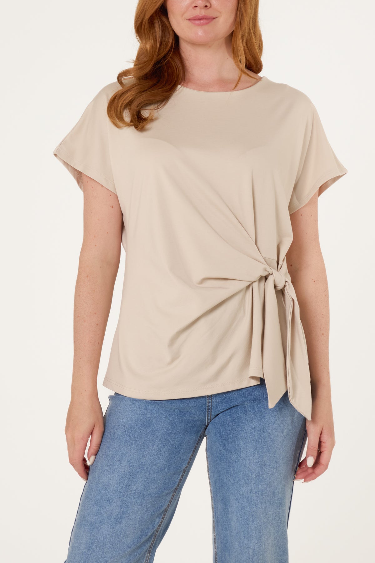 Tie Side Short Sleeve Jersey Top