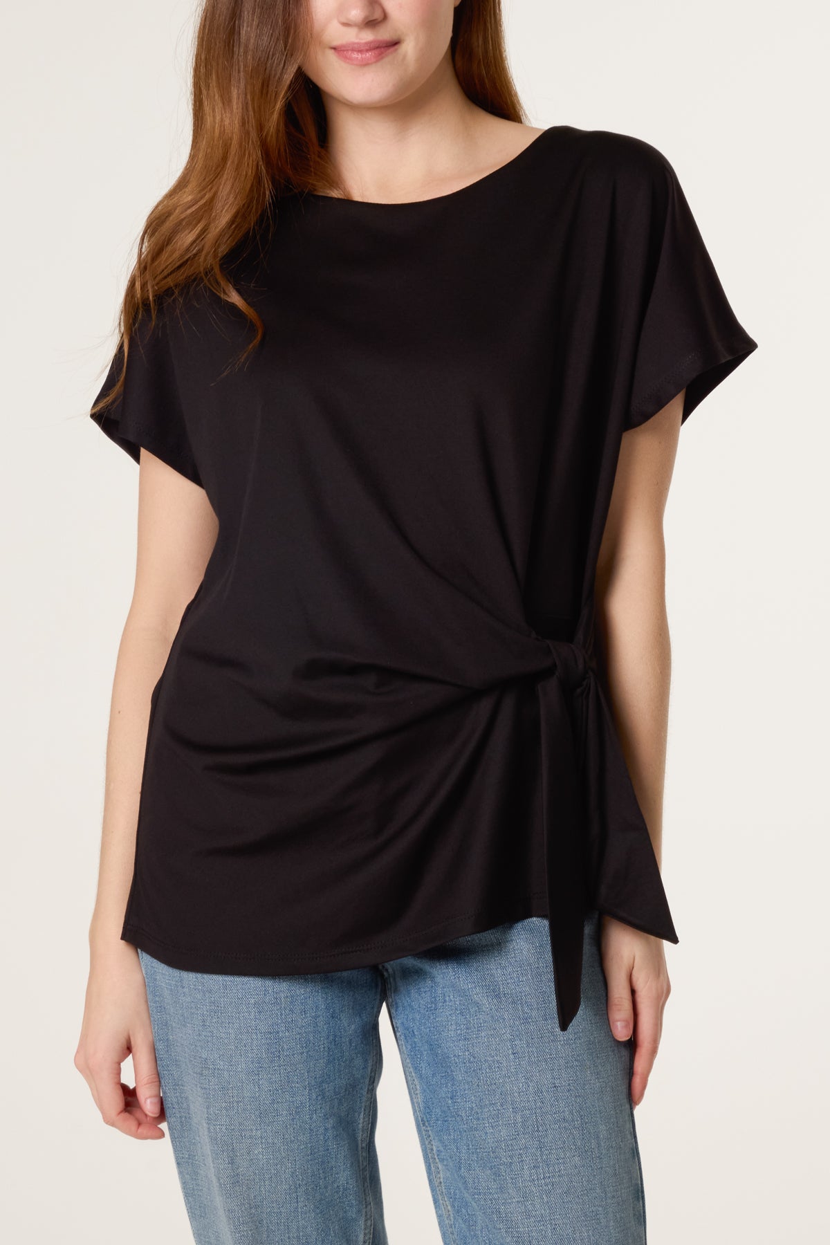 Tie Side Short Sleeve Jersey Top