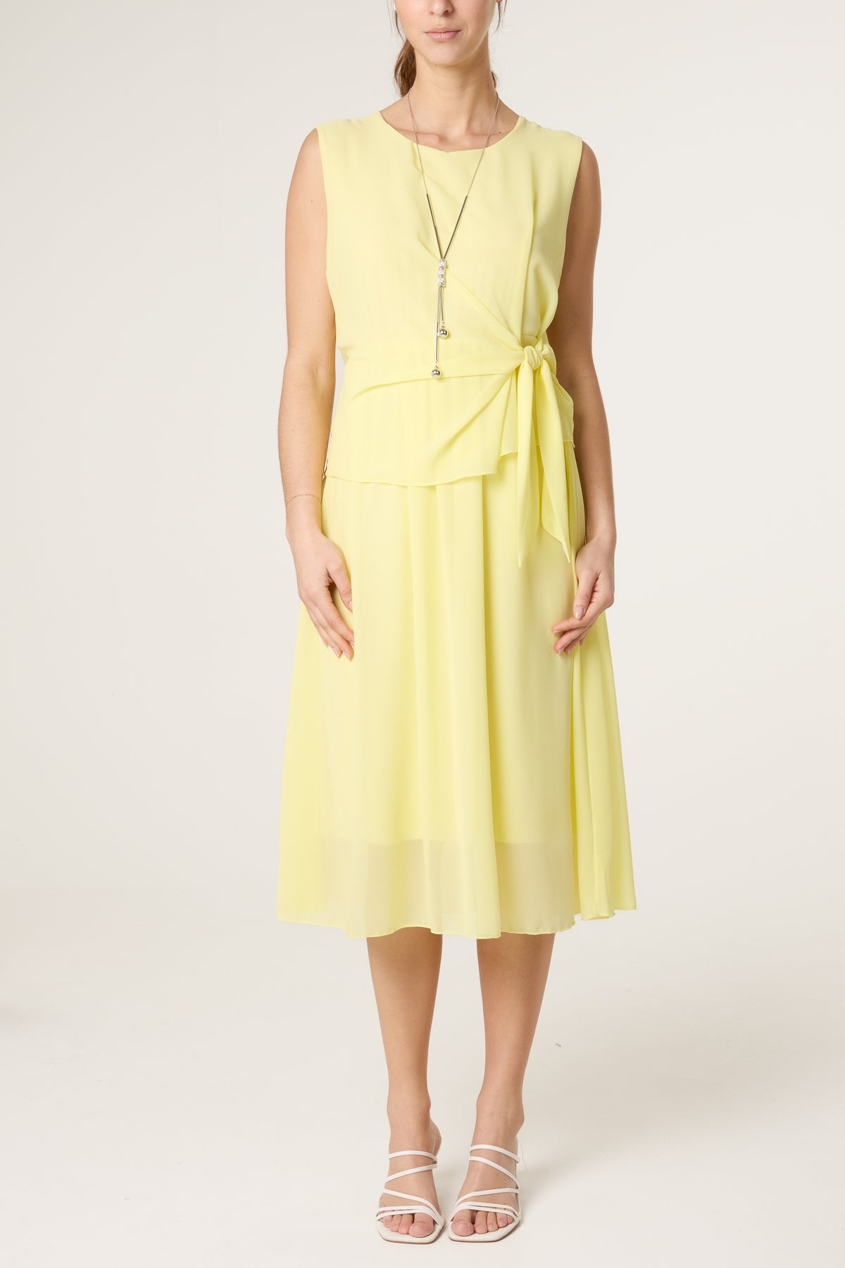 Necklace Tie Side Chiffon Dress