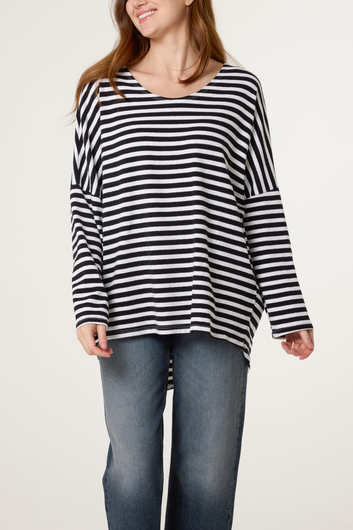 Pure Cotton Long Sleeve Stripe Top