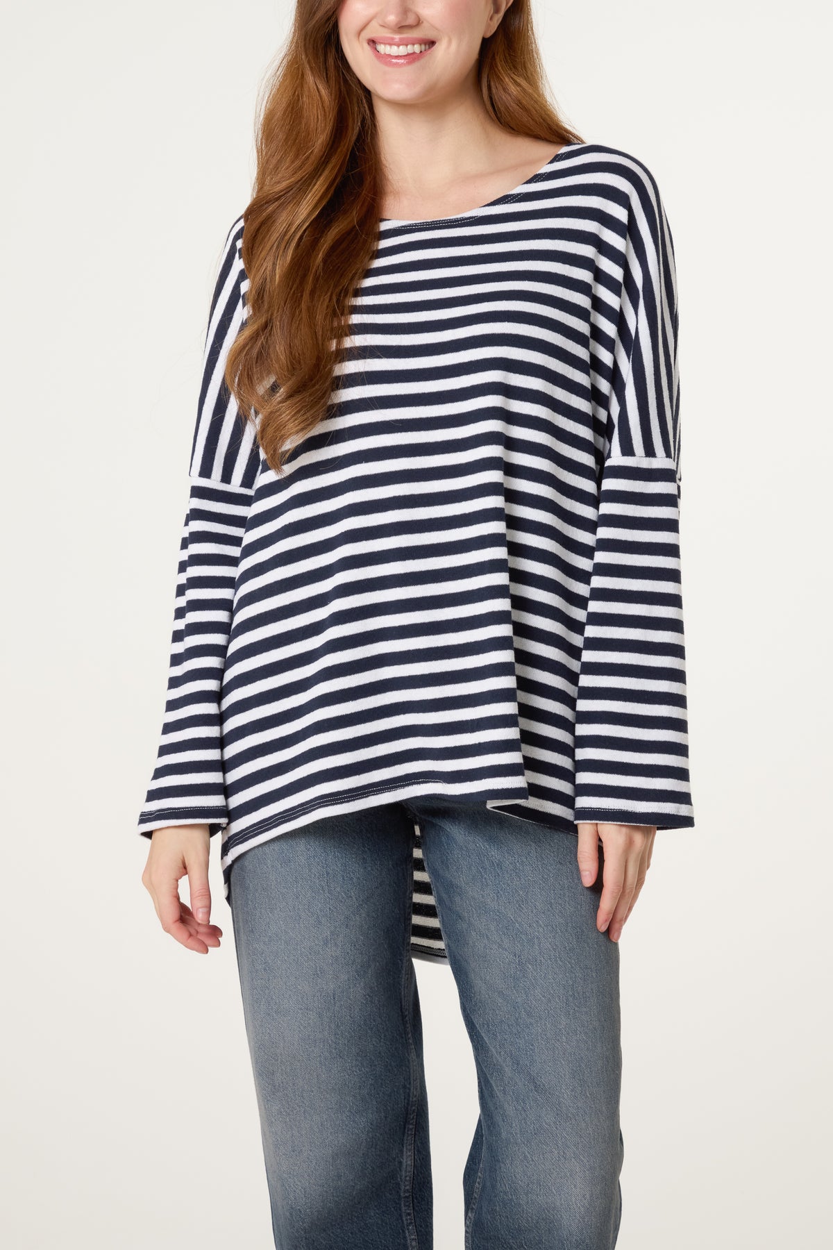 Pure Cotton Long Sleeve Stripe Top