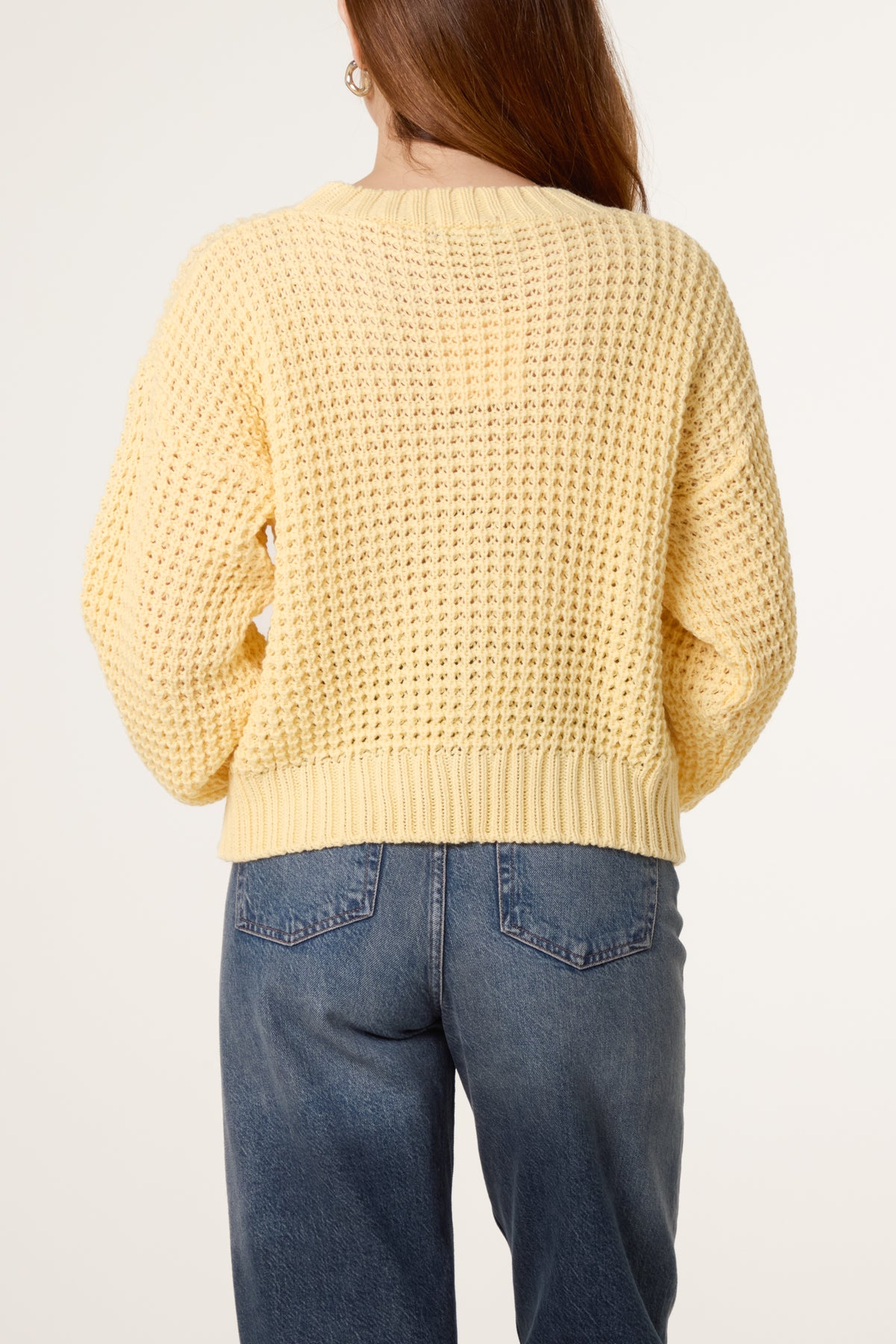 Pointelle Knit Round Neck Jumper