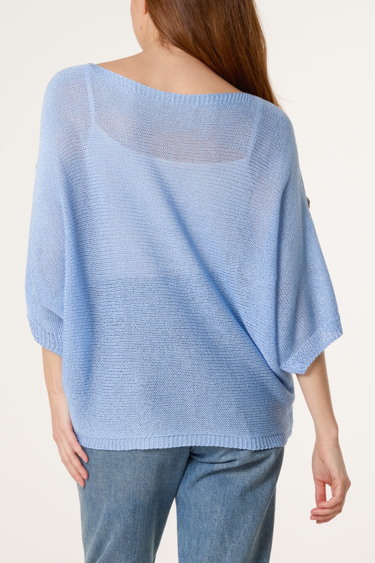 Gold Button Filigree Knit Top