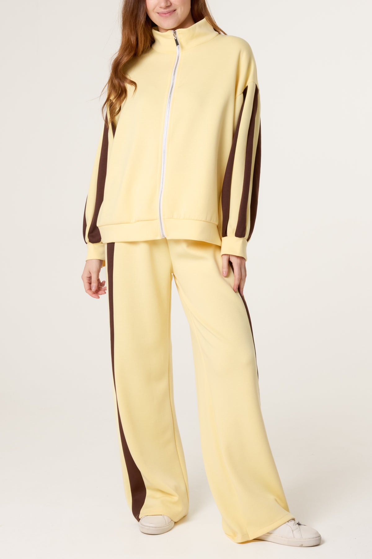 Funnel Neck Zip Up Side Stripe Tracksuit