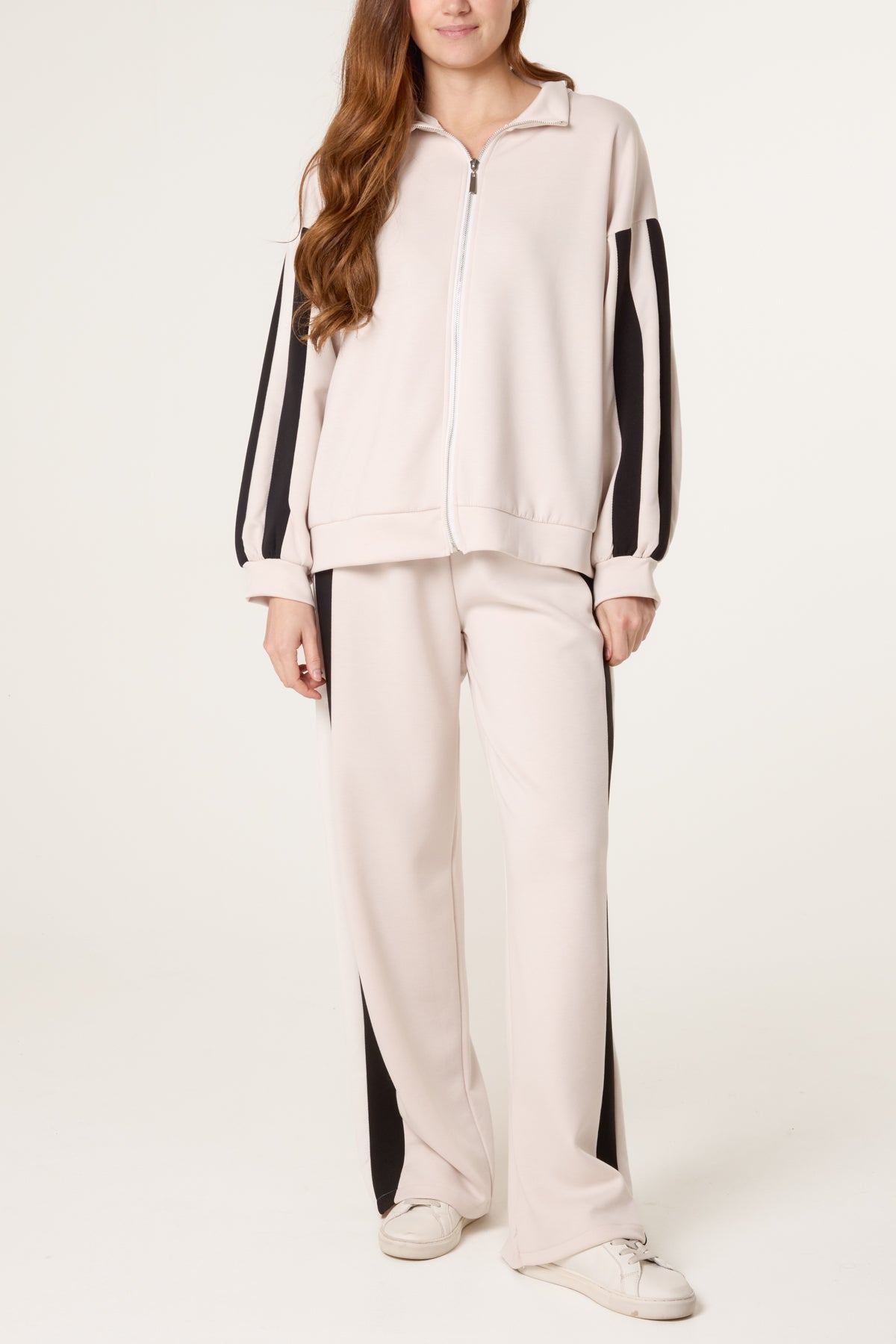 Funnel Neck Zip Up Side Stripe Tracksuit