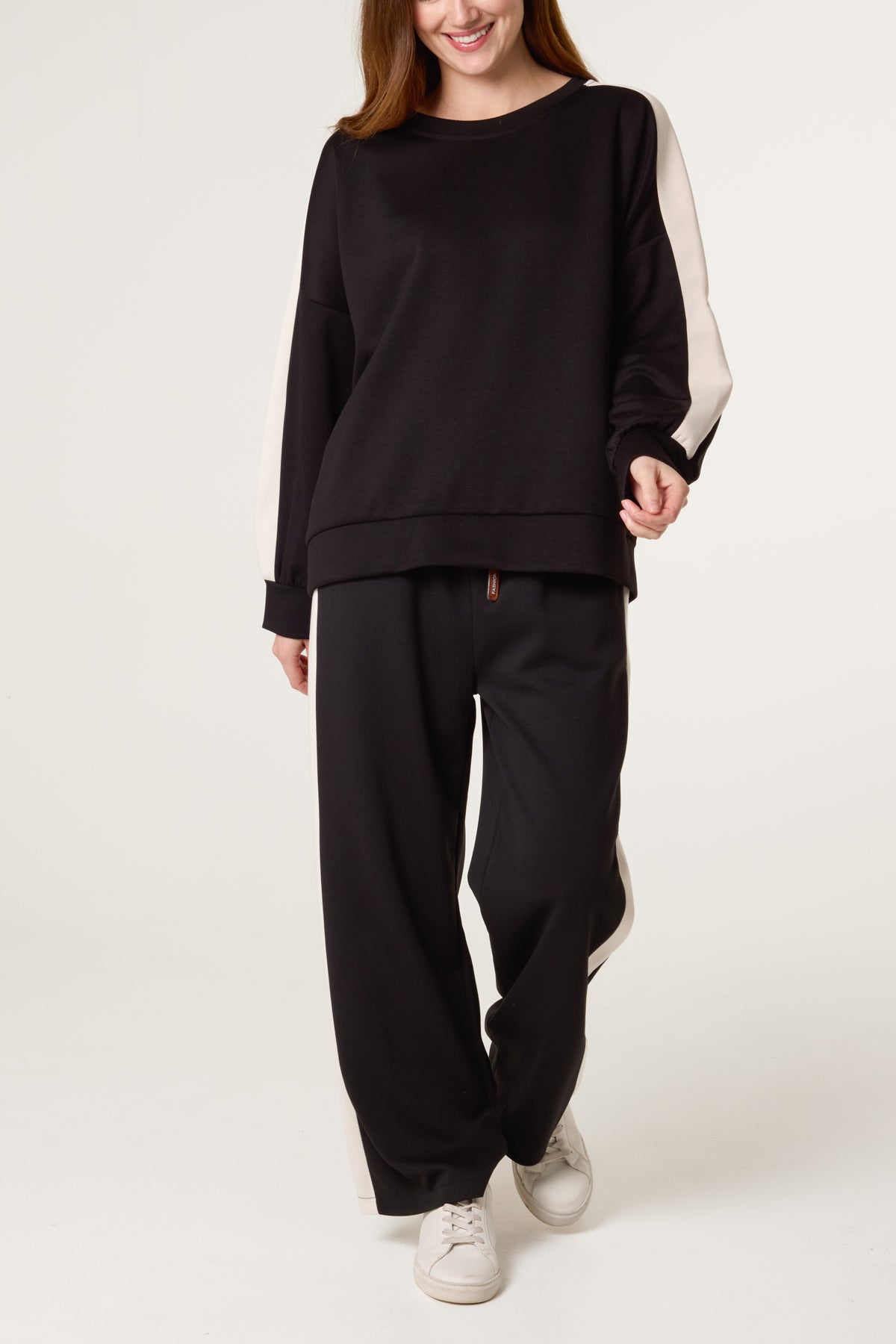 Side Stripe Sweatshirt & Wide Leg Set