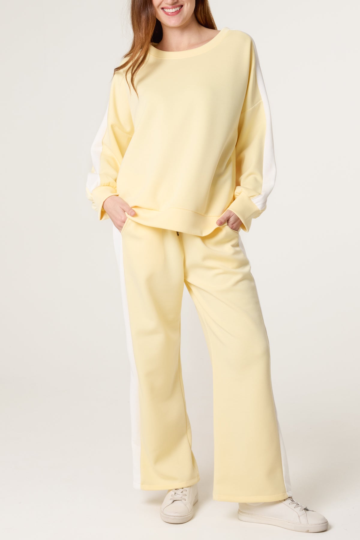 Side Stripe Sweatshirt & Wide Leg Set