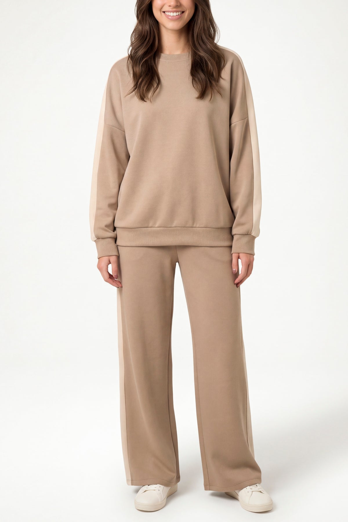 Side Stripe Sweatshirt & Wide Leg Set