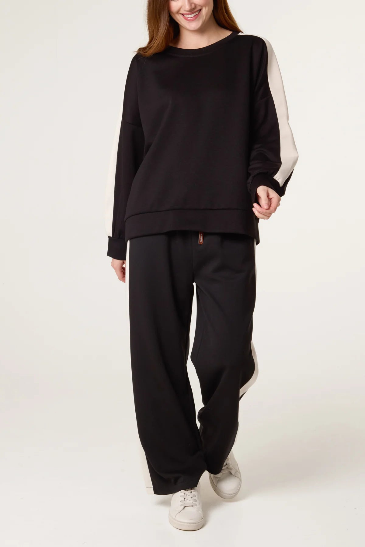Side Stripe Sweatshirt & Wide Leg Set