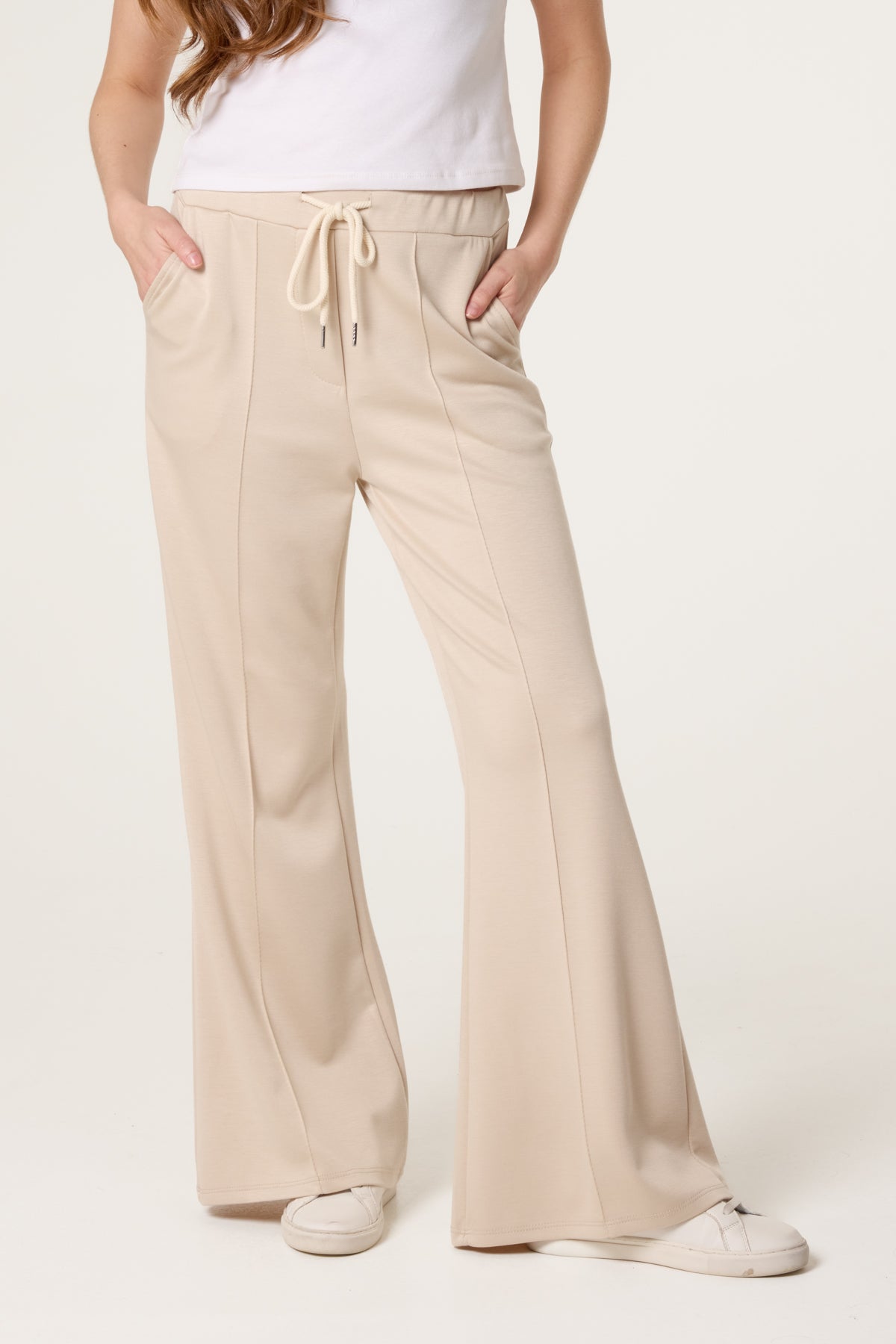 Drawstring Front Crease Flares