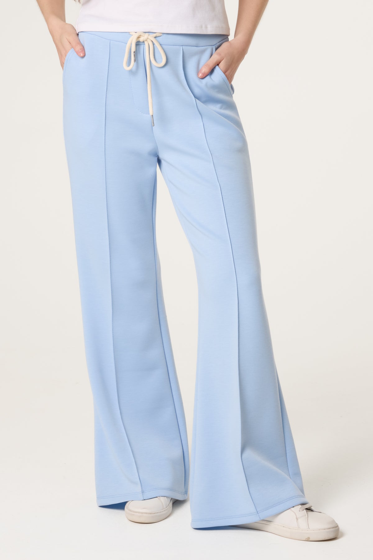 Drawstring Front Crease Flares