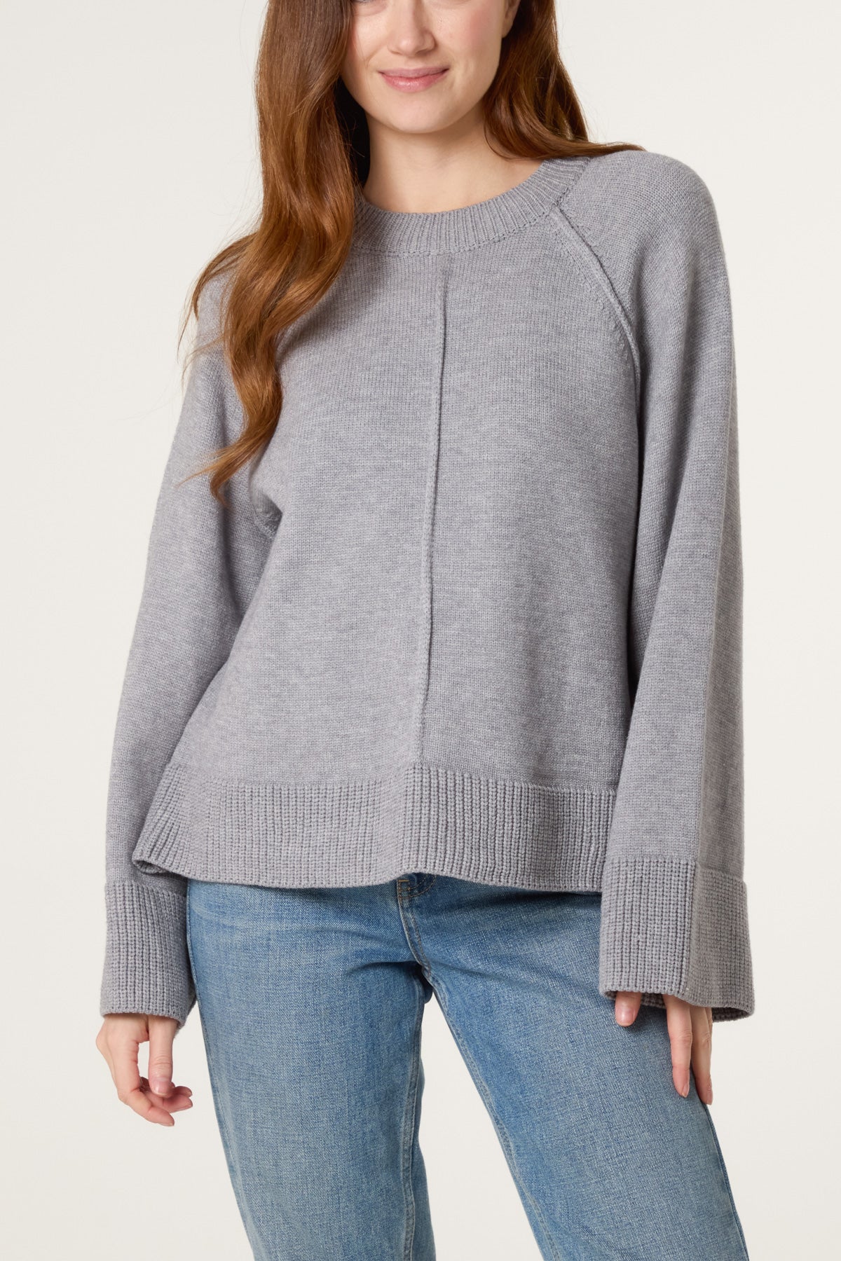 Round Neck Seam Detail Jumper