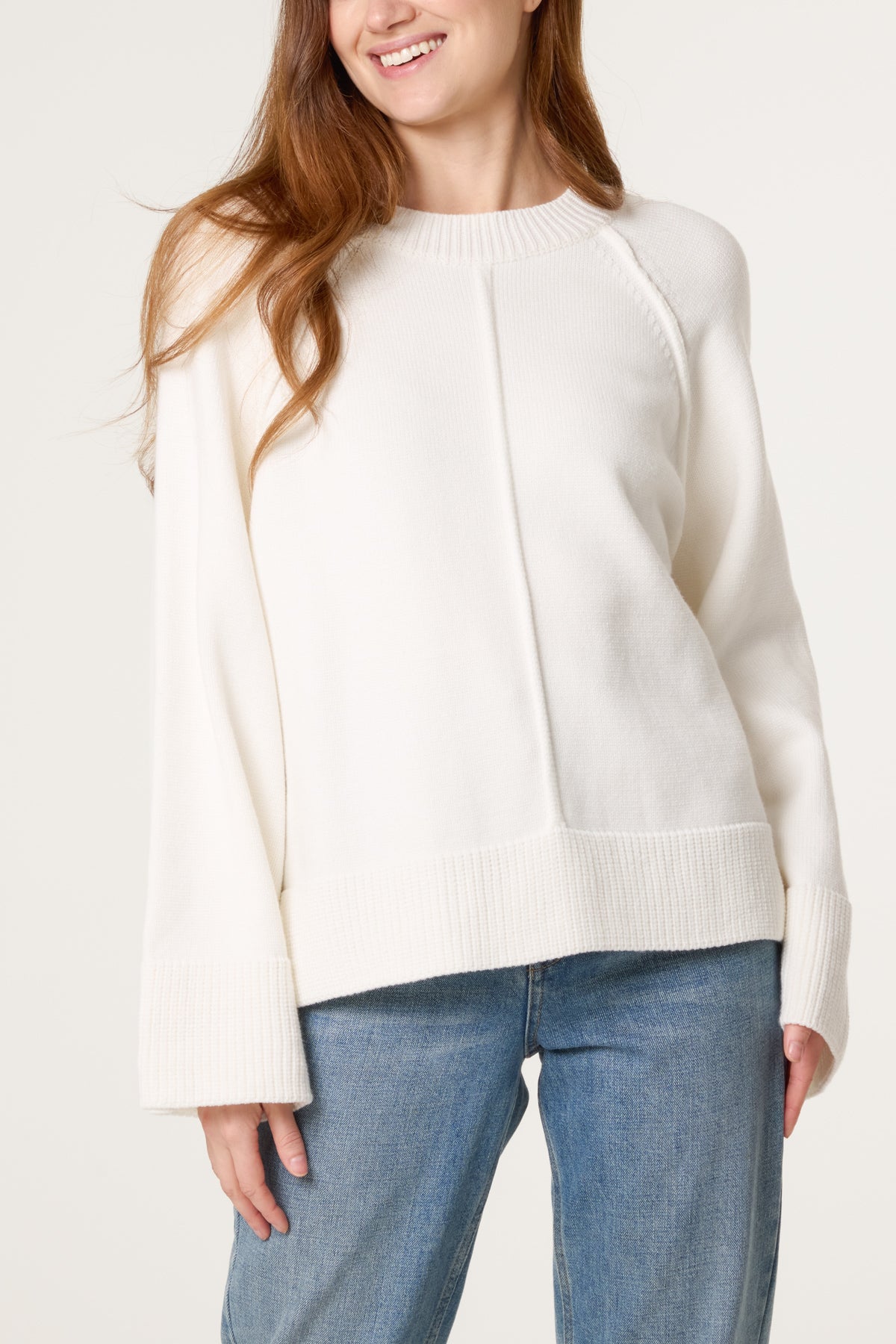 Round Neck Seam Detail Jumper