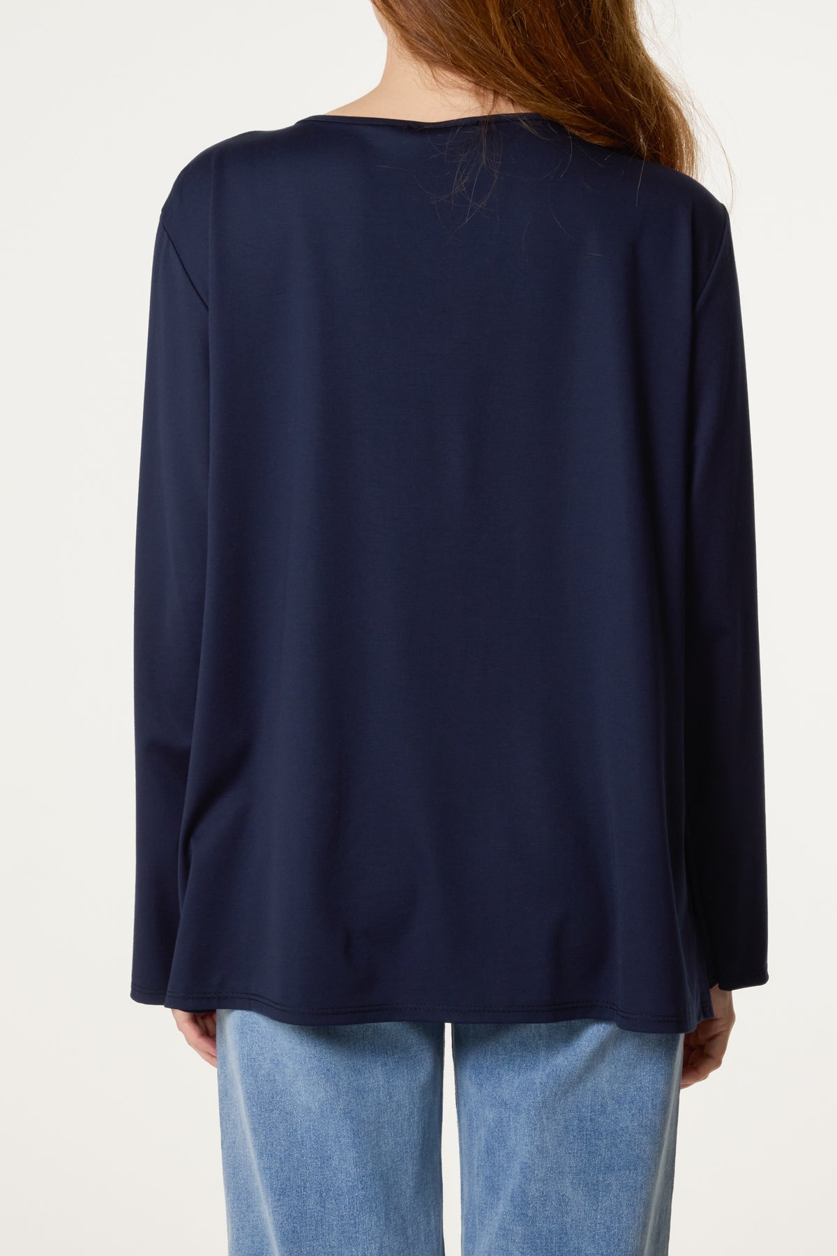 Gold Detail Keyhole Jersey Top