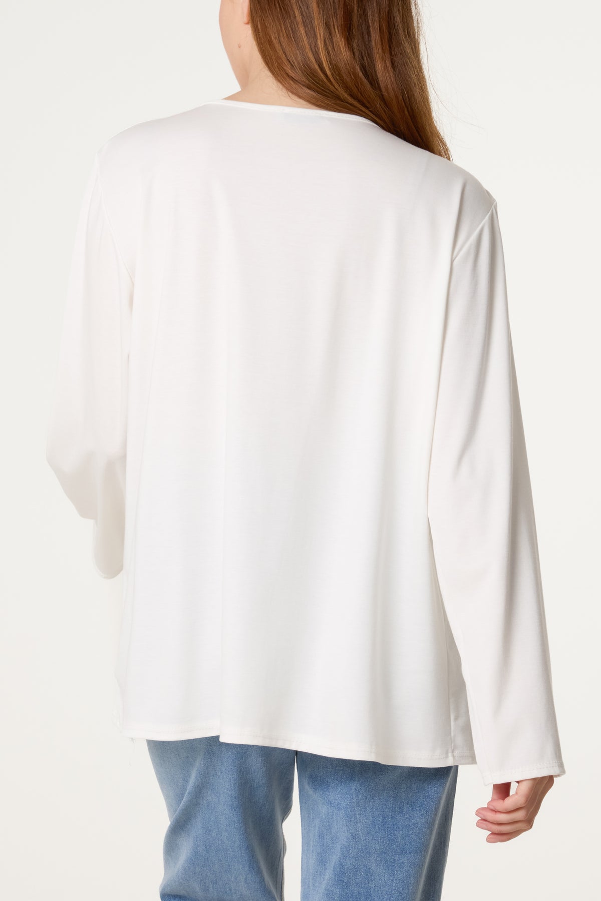 Gold Detail Keyhole Jersey Top