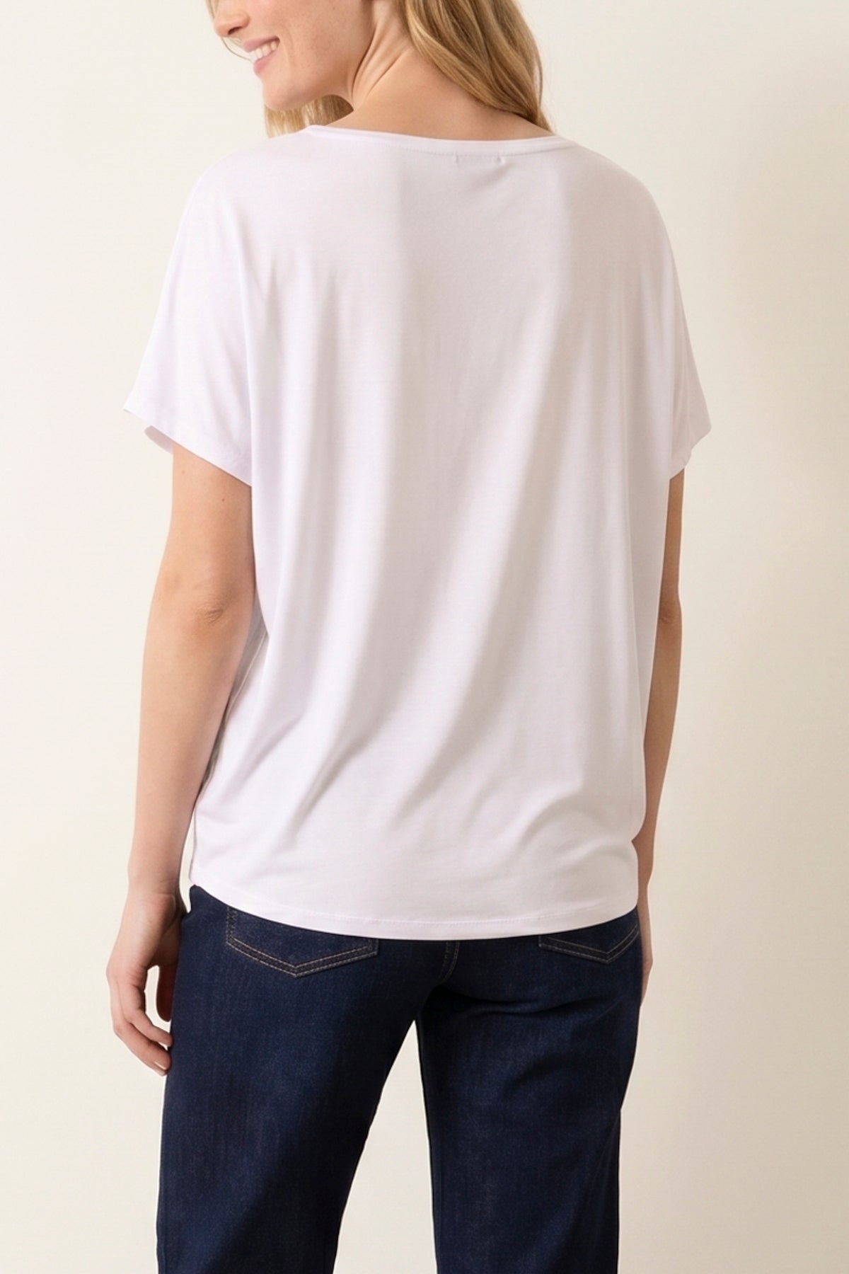 Patchwork Denim Dog Short Sleeve T-shirt