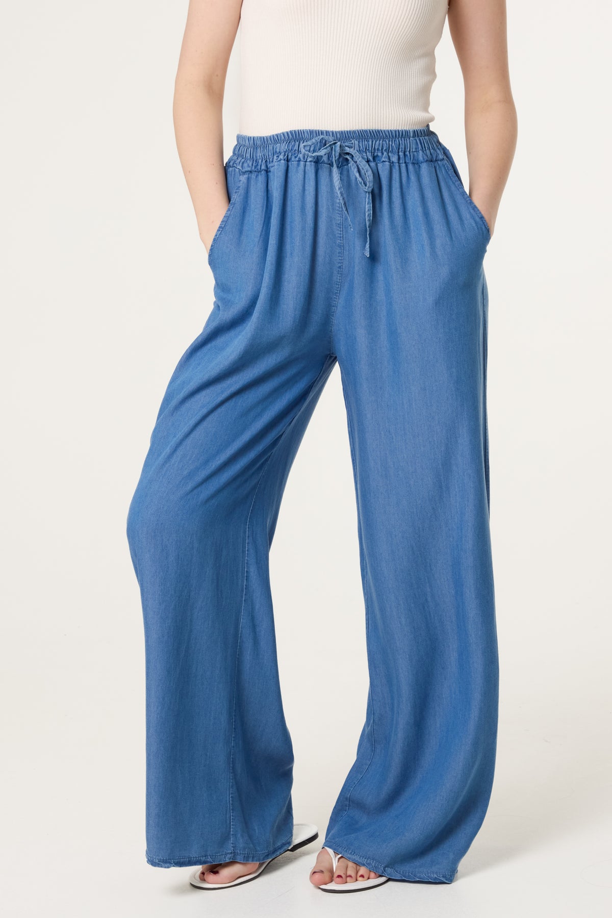 Denim Wide Leg Trousers