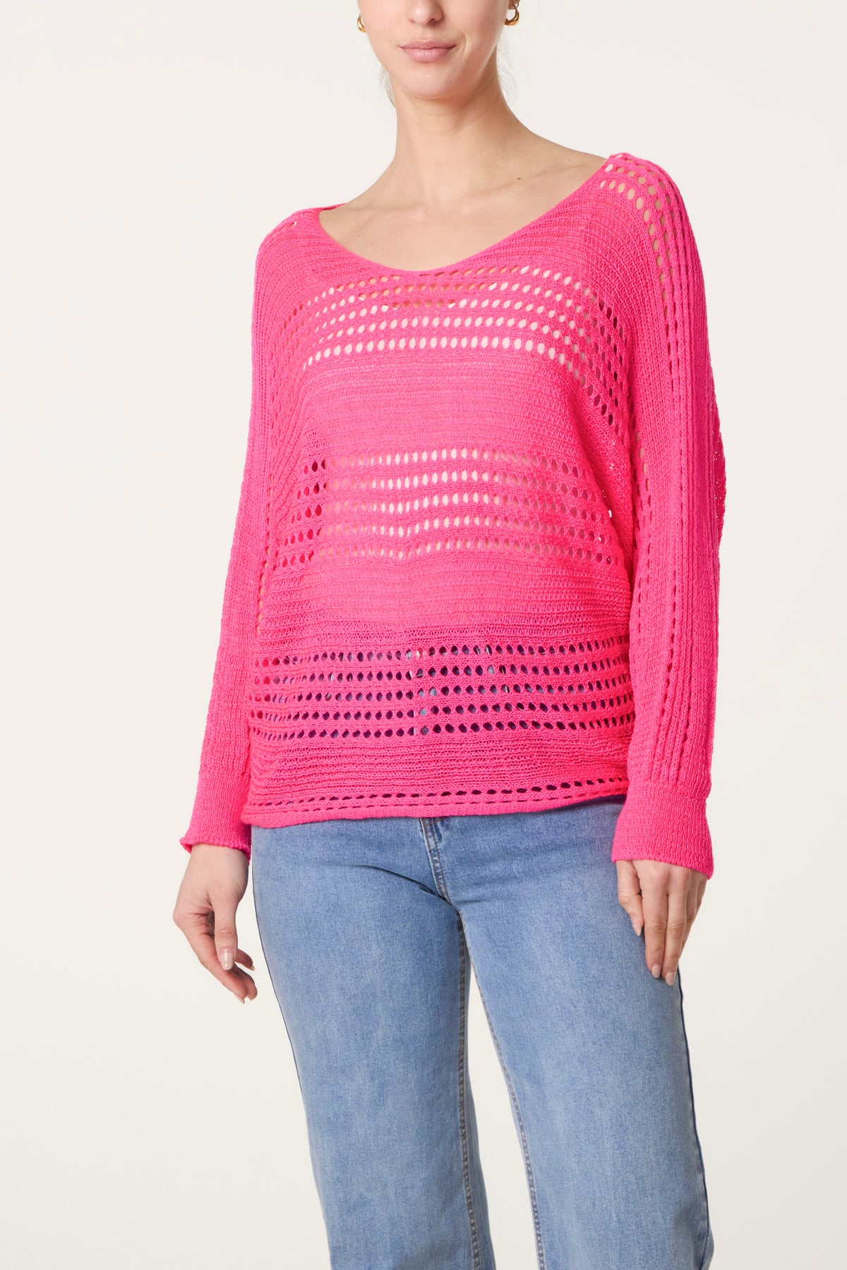 Crochet Knit Long Sleeve Top