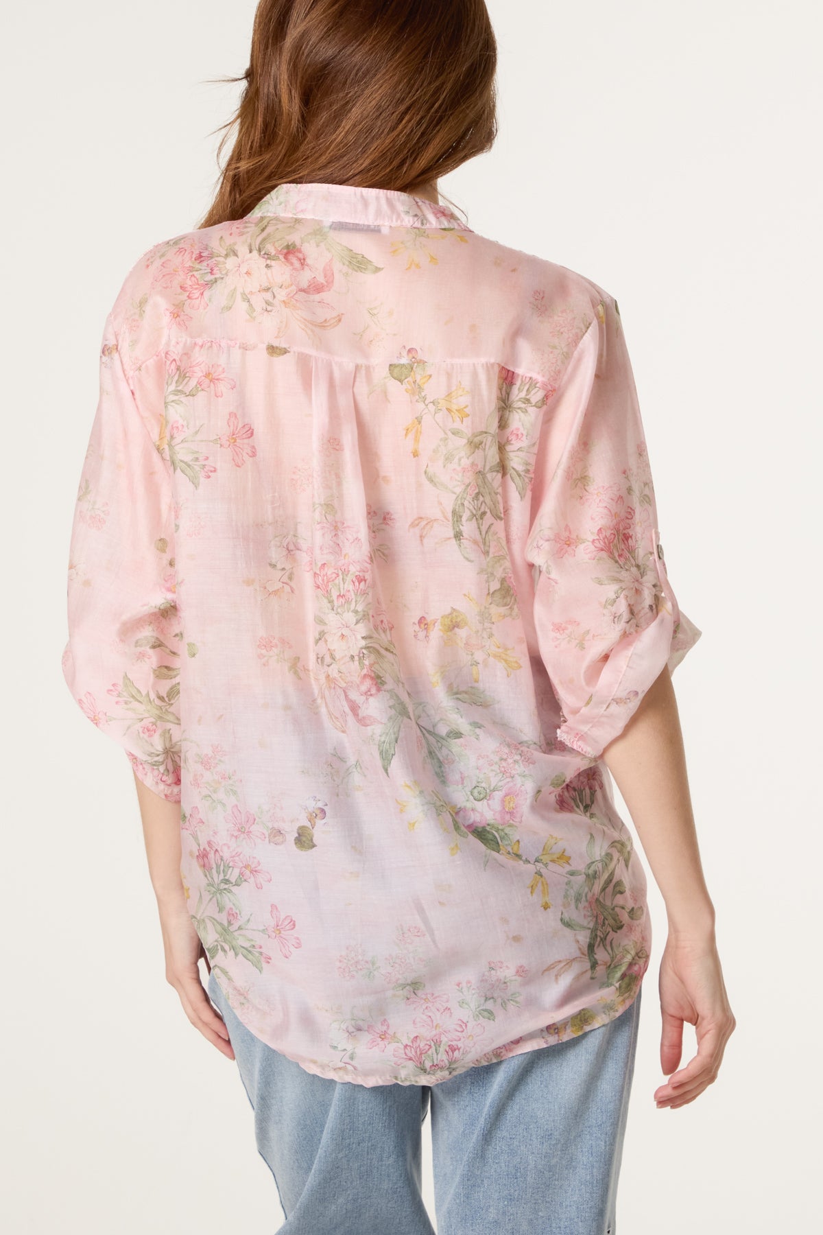 Floral Tie Knot Tencel Blouse