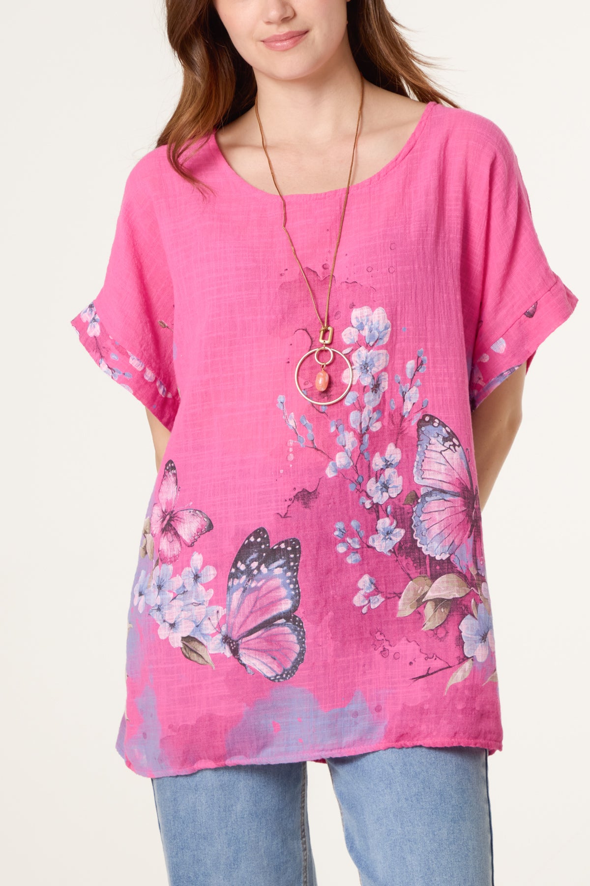 Pure Cotton Necklace Butterfly Top