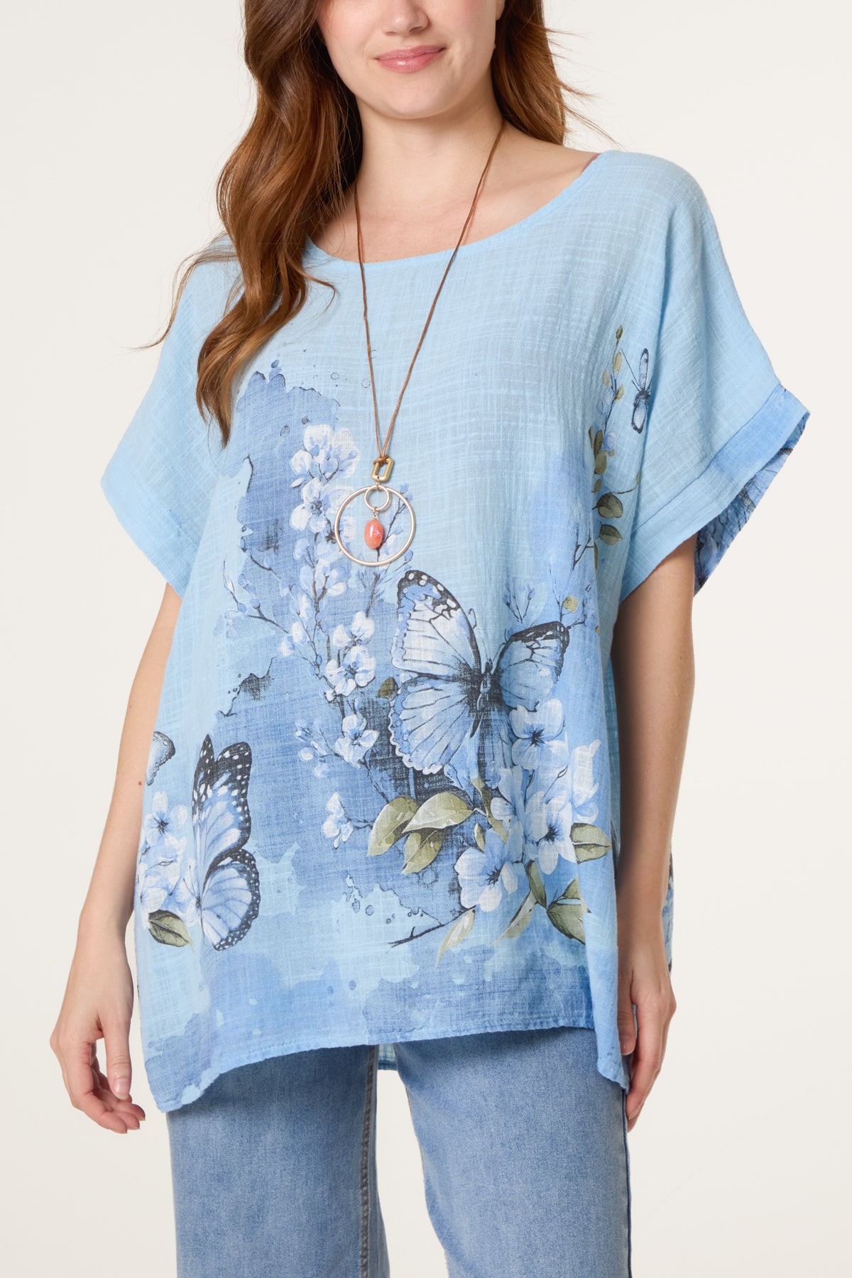 Pure Cotton Necklace Butterfly Top