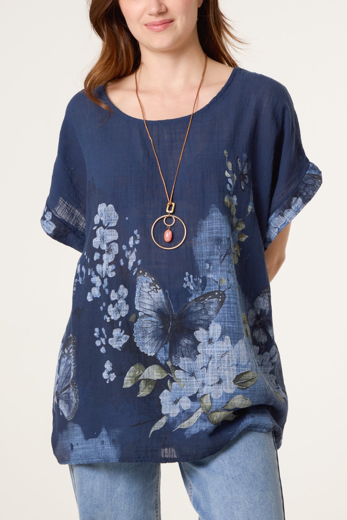 Pure Cotton Necklace Butterfly Top