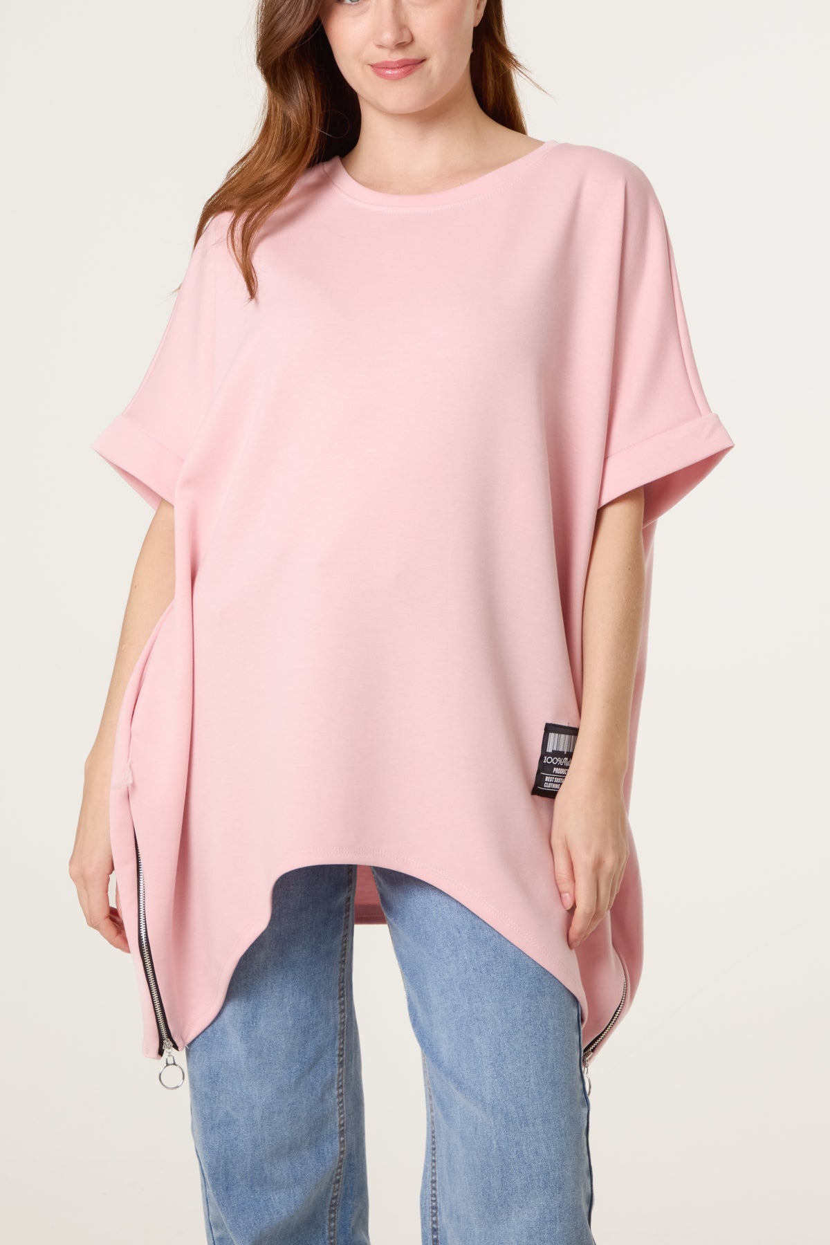 Soft Touch Side Zip Sweat Top