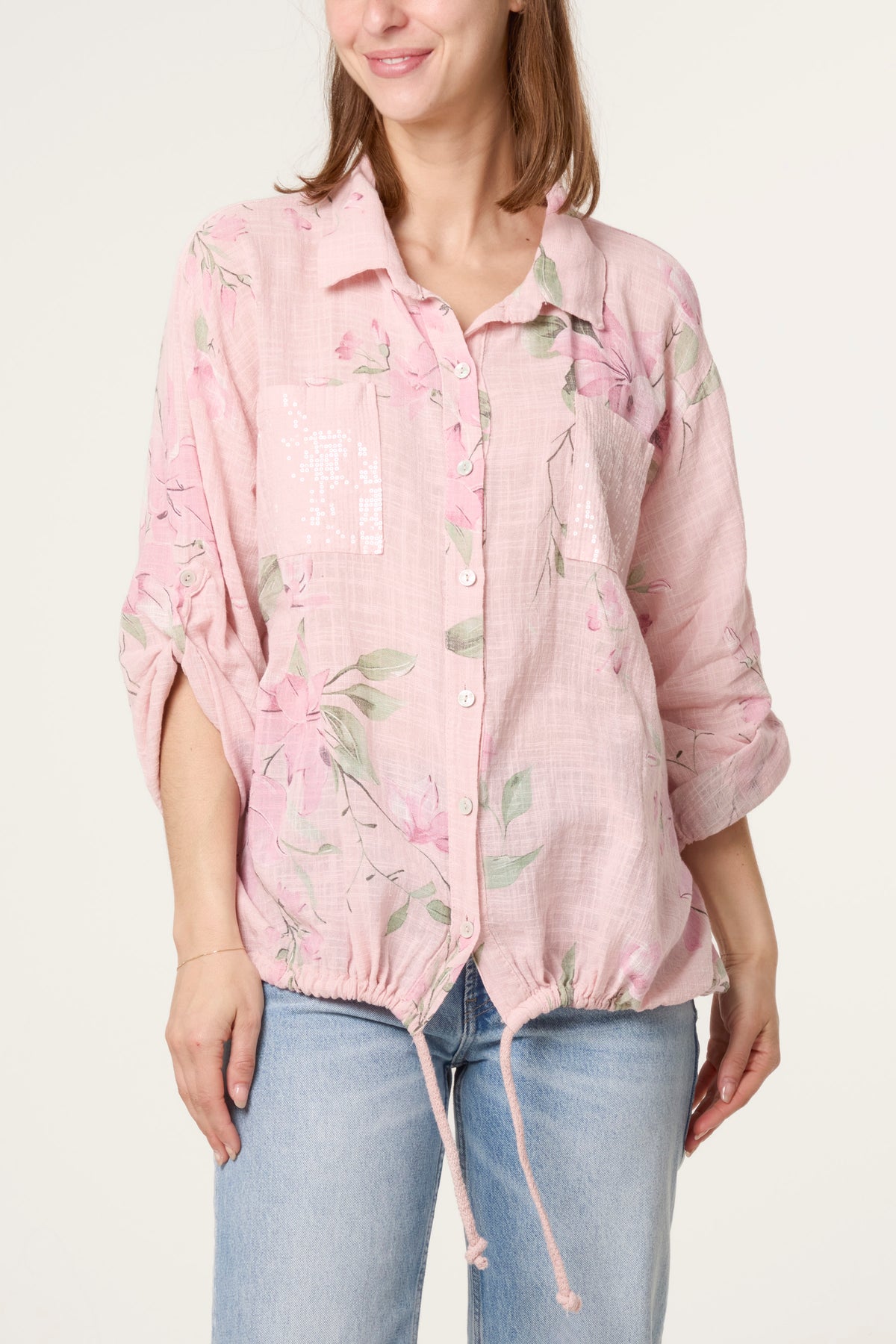 Orchid Pure Cotton Drawstring Shirt