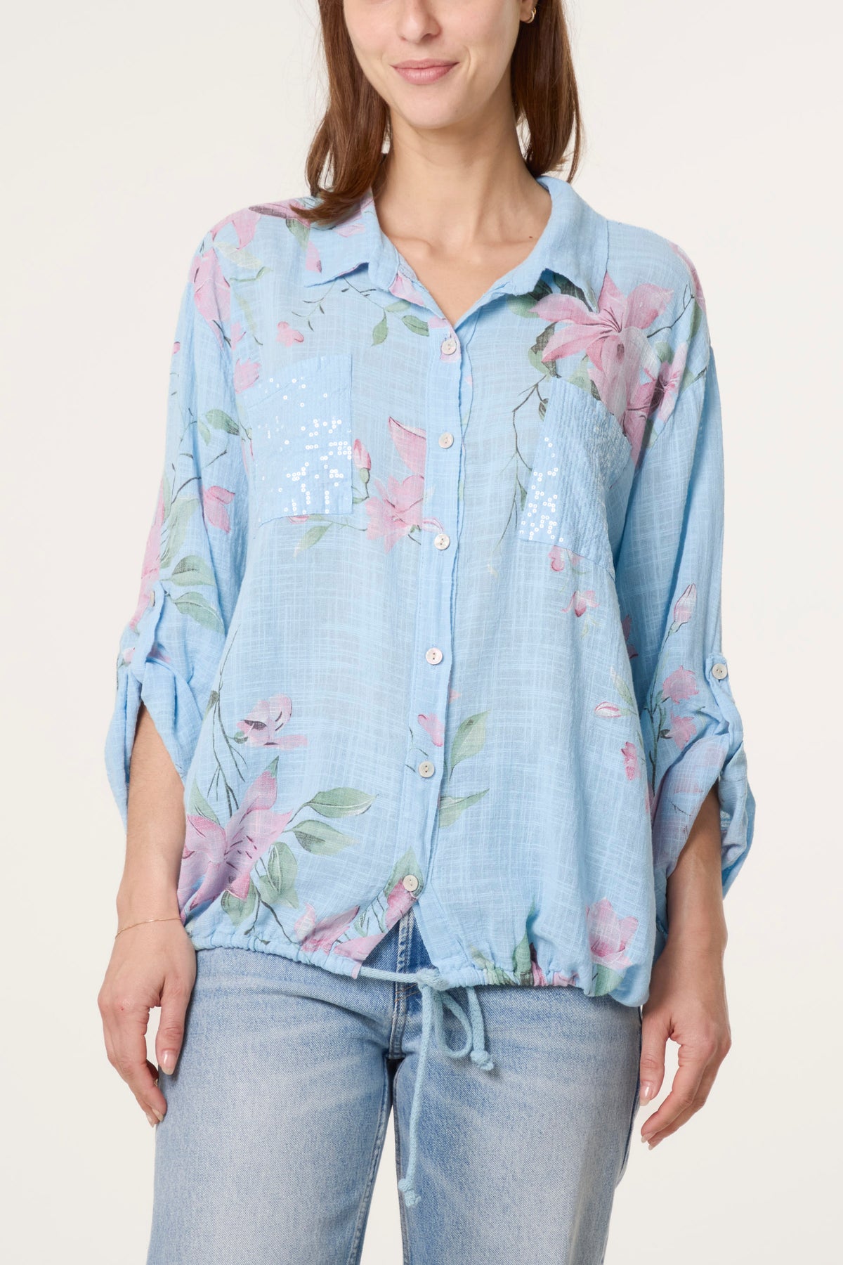 Orchid Pure Cotton Drawstring Shirt