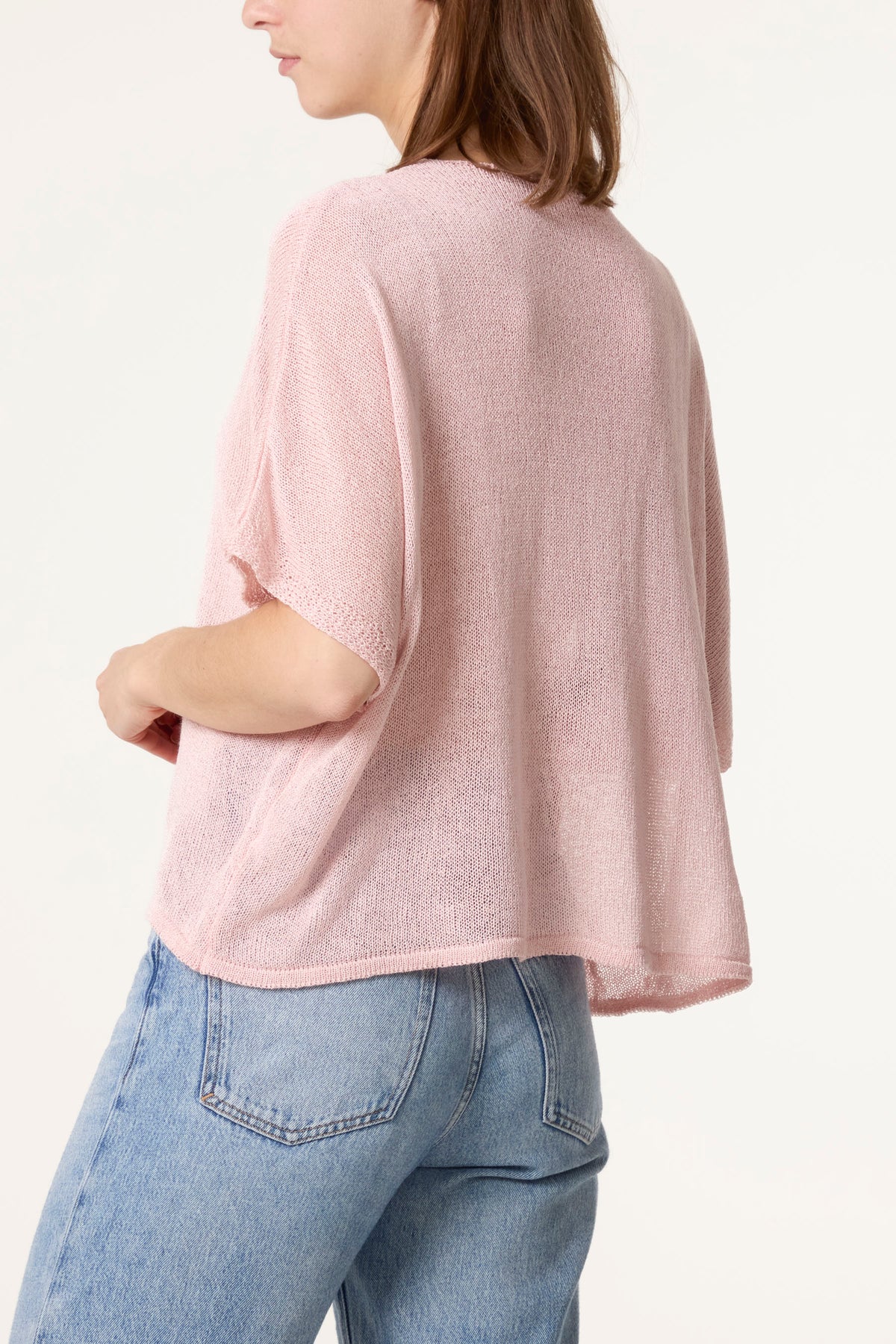 Fine Knit V-neck Short Sleeve Cardigan
