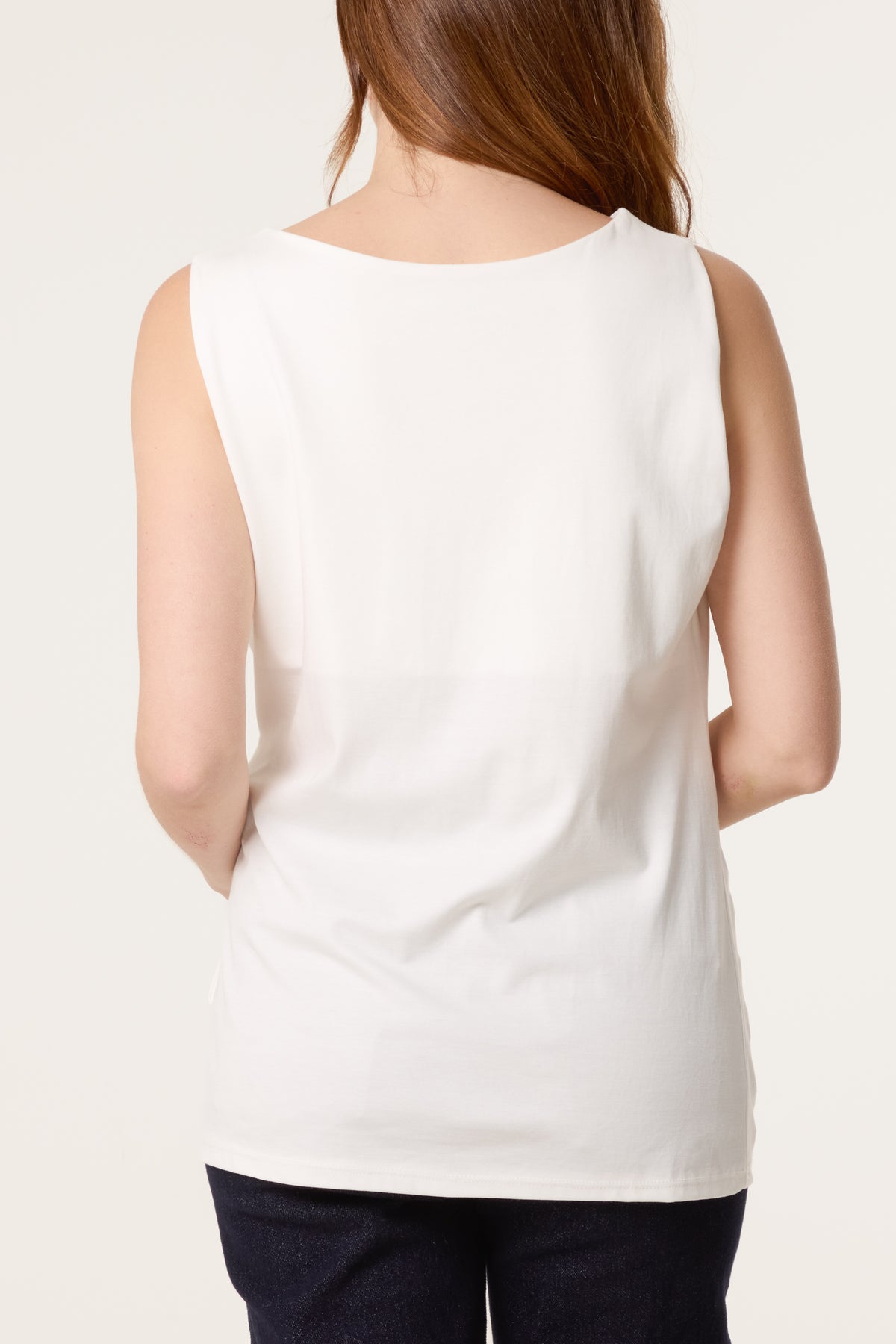 Jersey Side Tie Sleeveless Top