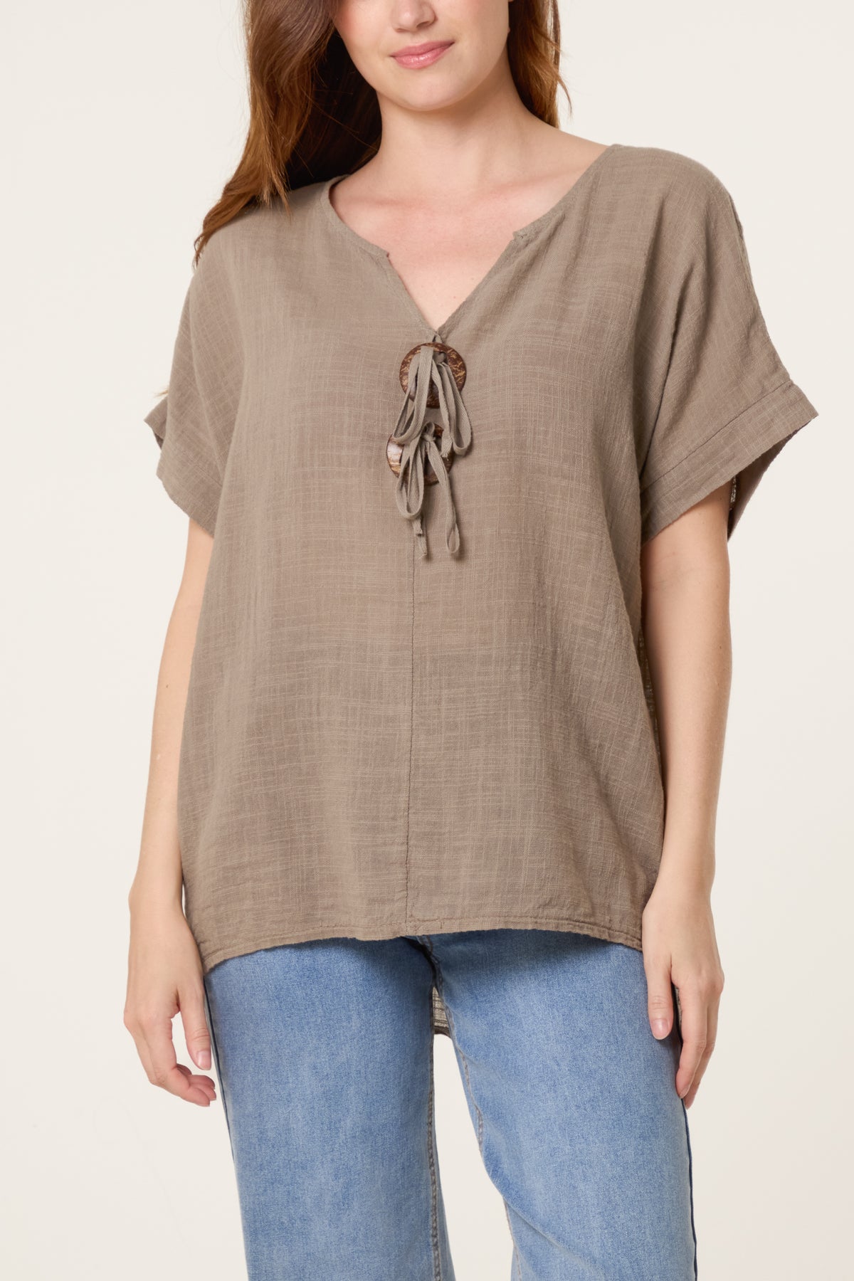 Pure Cotton Front Button Short Sleeve To