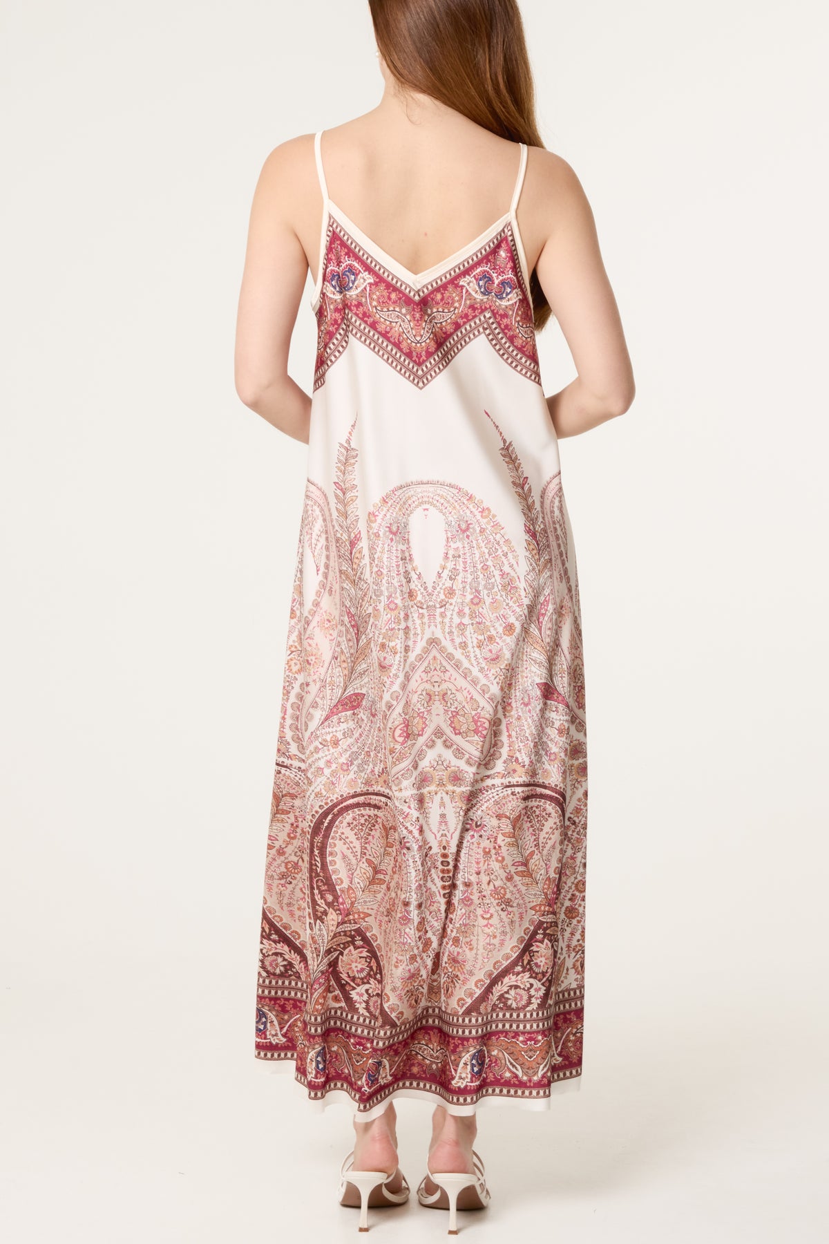 Paisley Satin Cami Maxi Dress