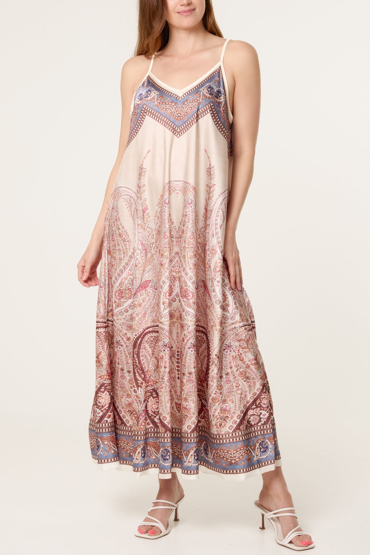 Paisley Satin Cami Maxi Dress